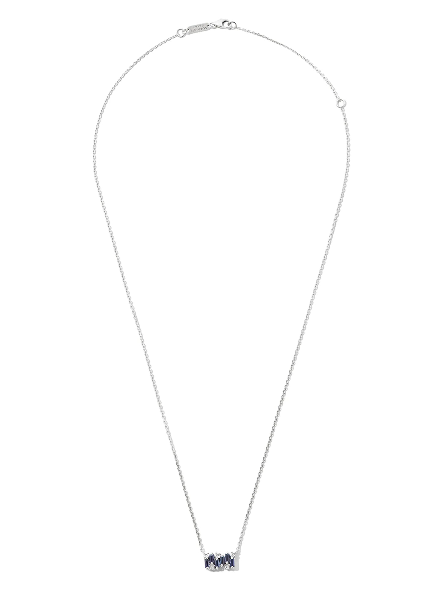 18kt white gold sapphire and diamond necklace