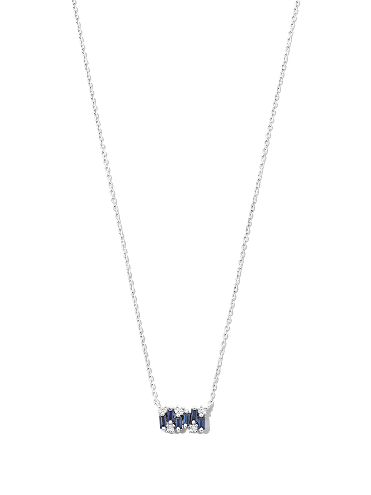 18kt white gold sapphire and diamond necklace
