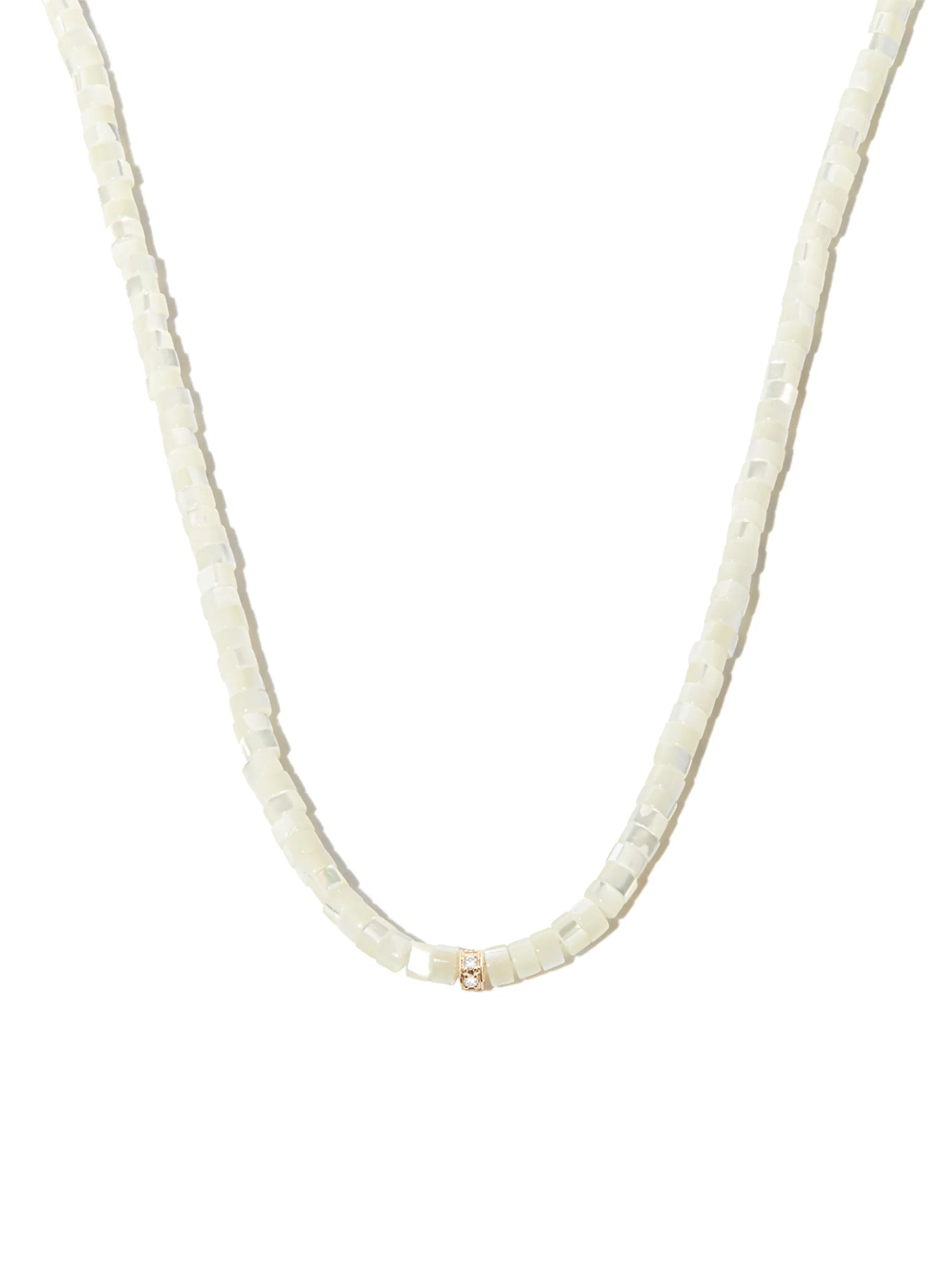 14kt yellow gold mother-of-pearl and diamond necklace