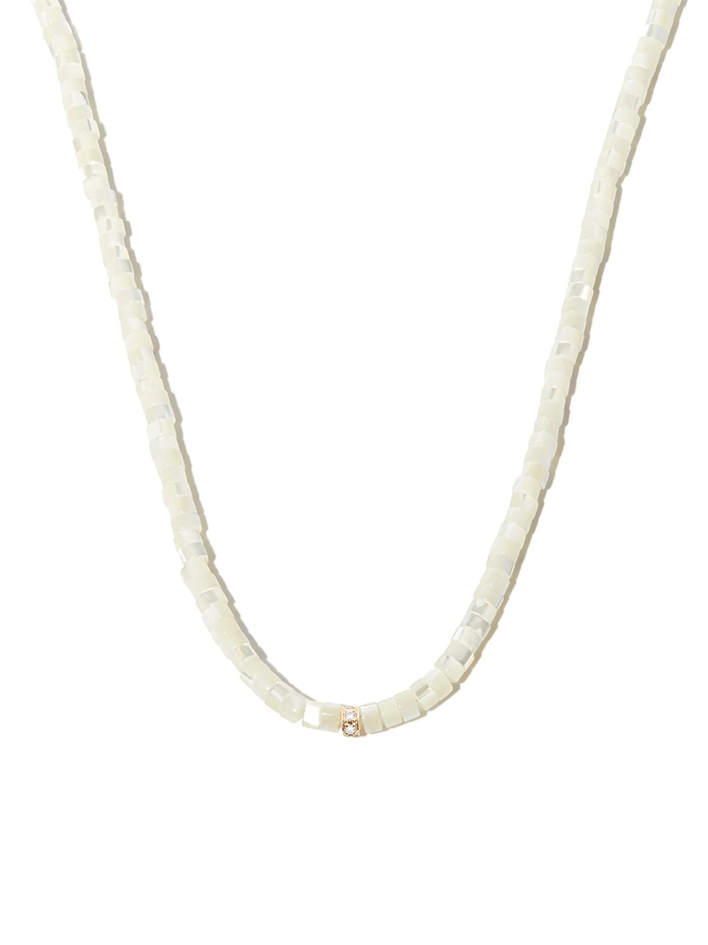 14kt yellow gold mother-of-pearl and diamond necklace