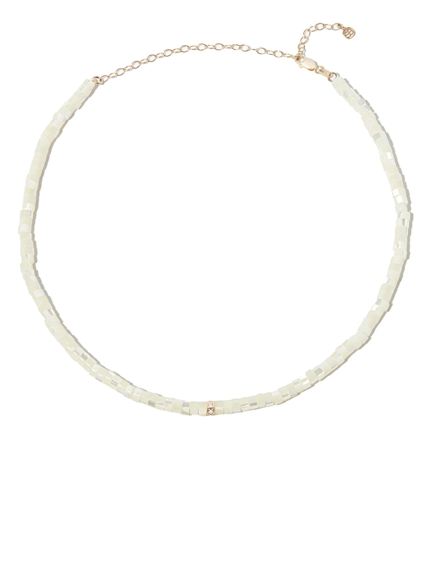 14kt yellow gold mother-of-pearl and diamond necklace