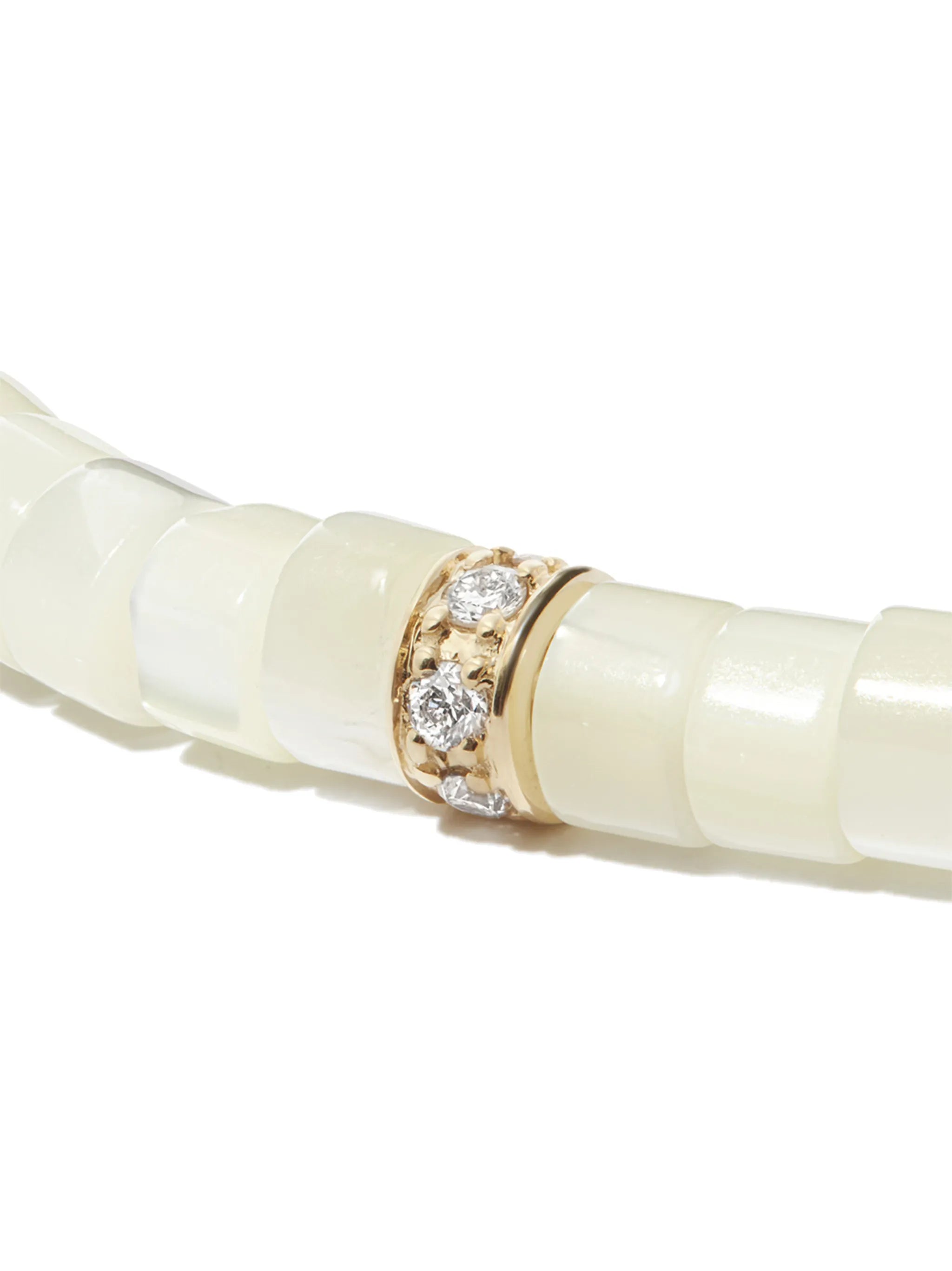 14kt yellow gold mother-of-pearl and diamond necklace
