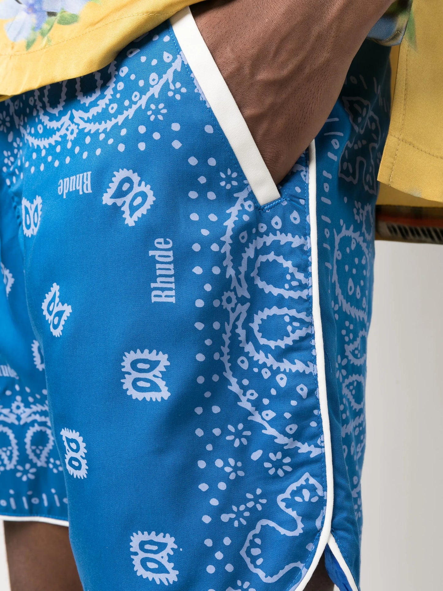 bandana-print track shorts