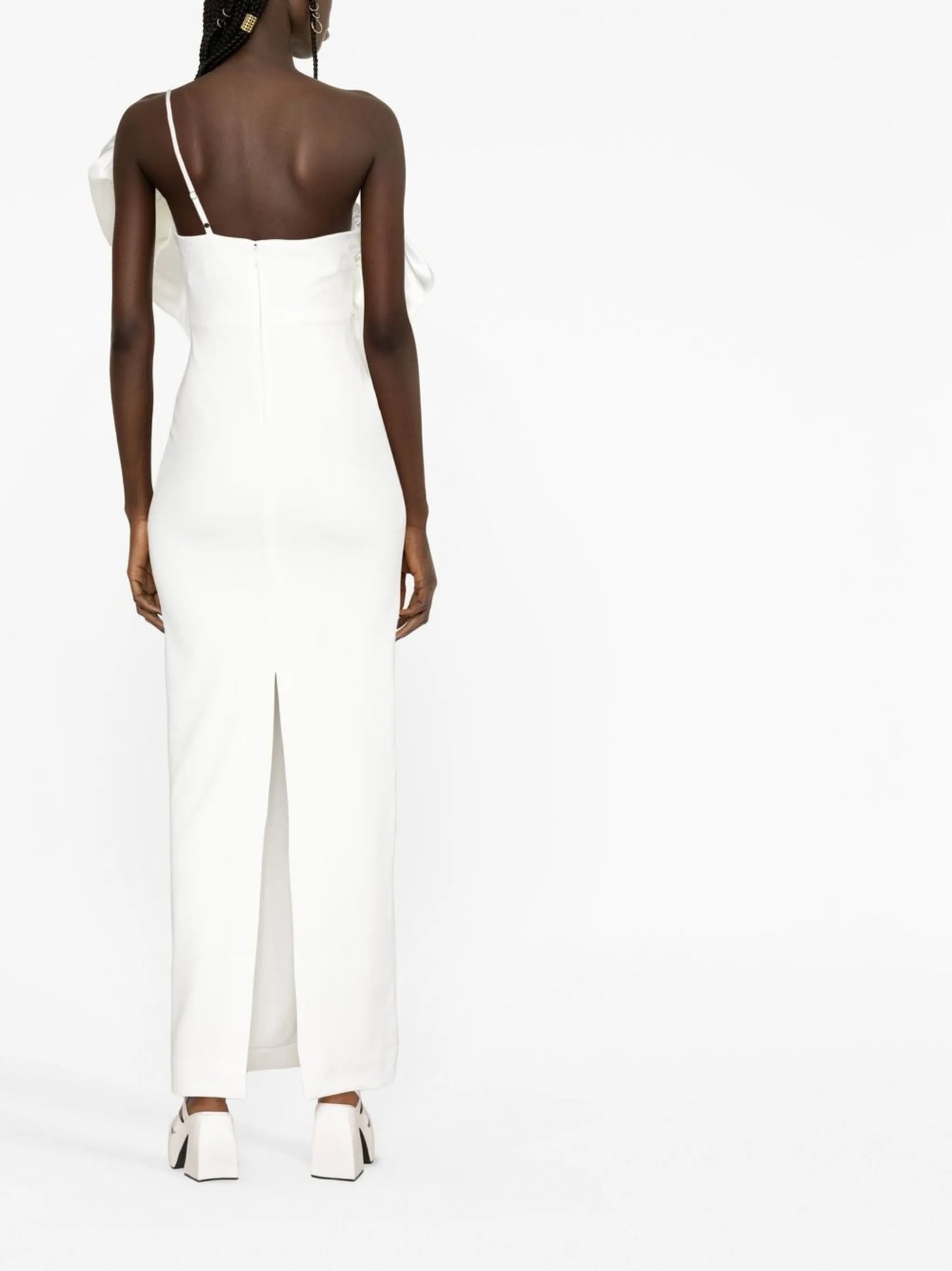 The Ellis draped one-shoulder dress