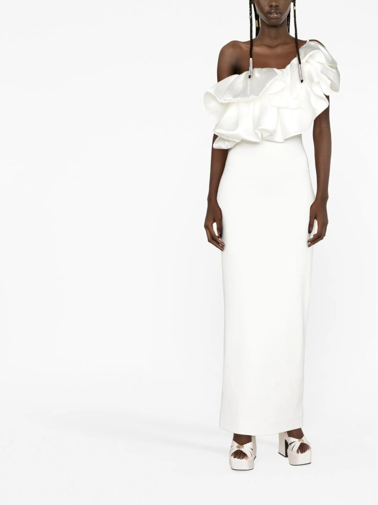 The Ellis draped one-shoulder dress