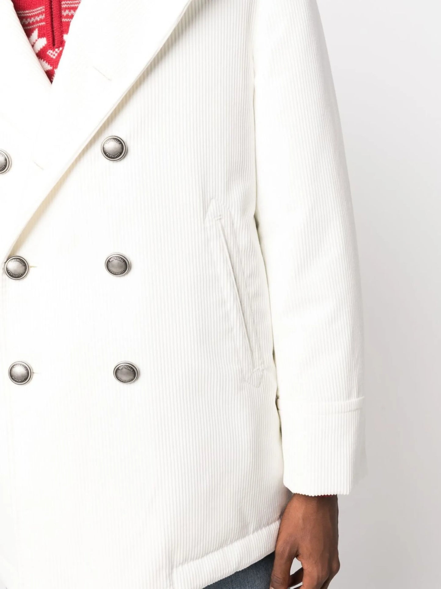 Caban double-breasted corduroy coat