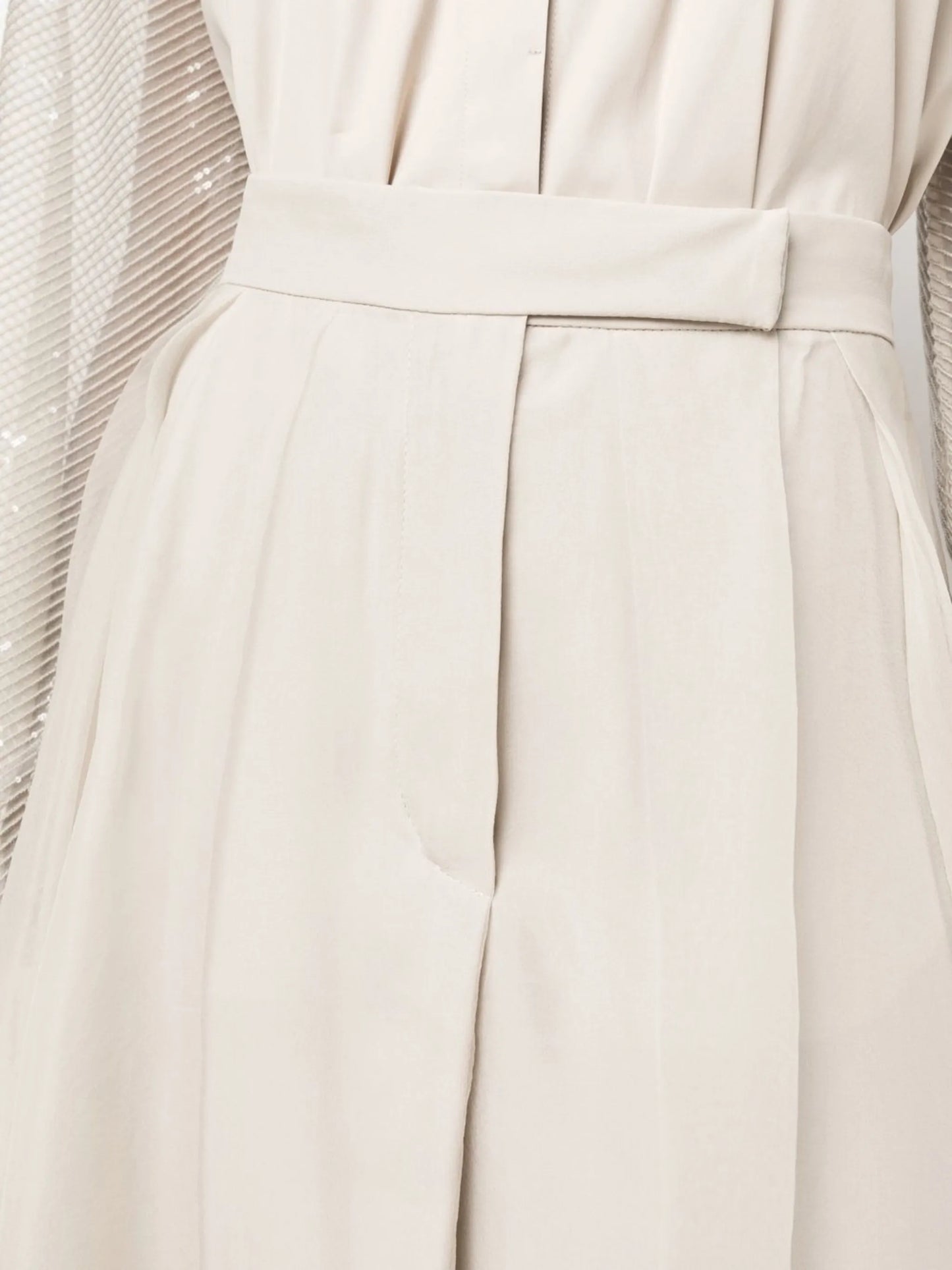 A-line asymmetric silk skirt