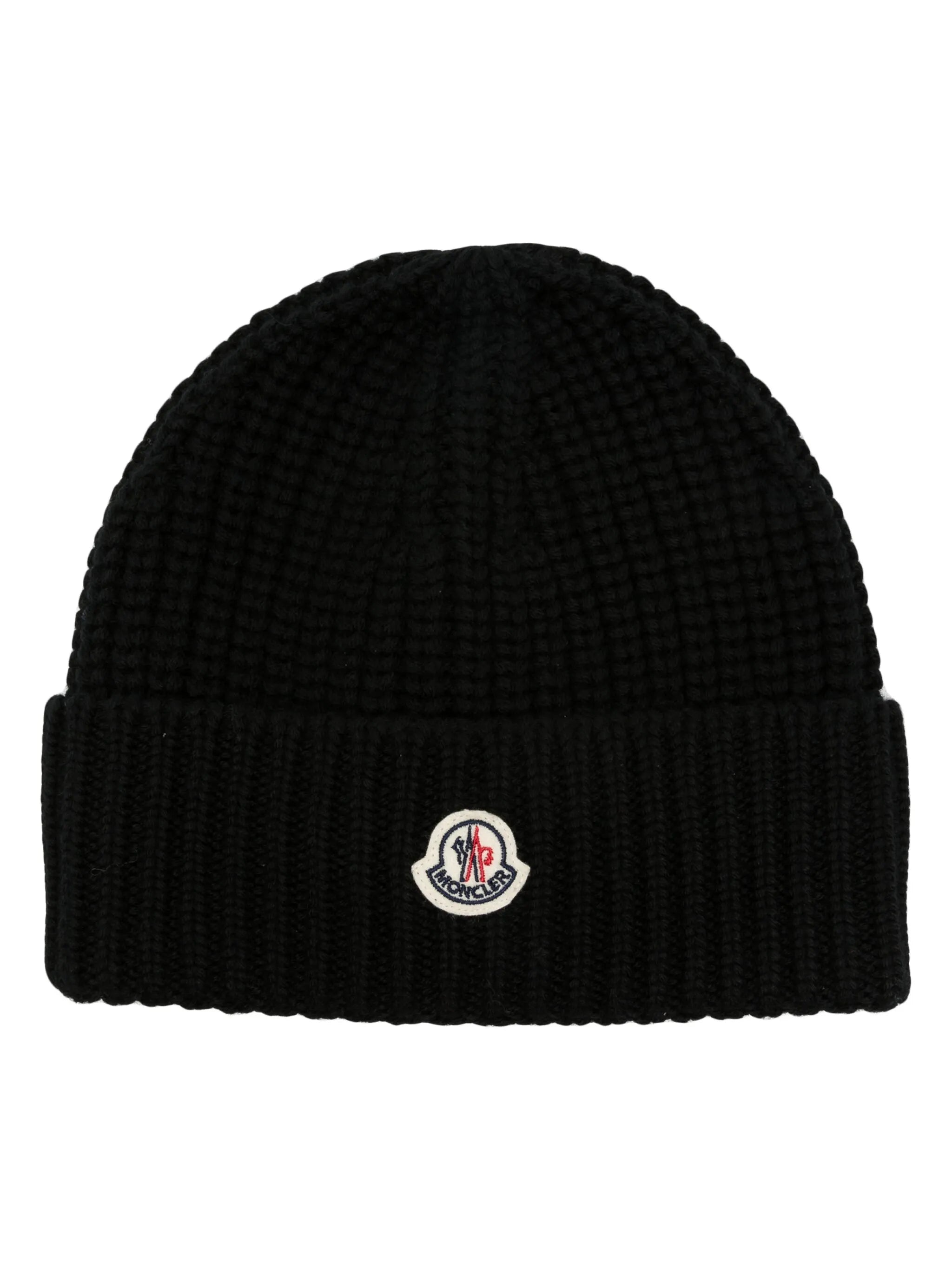 logo-patch knitted beanie
