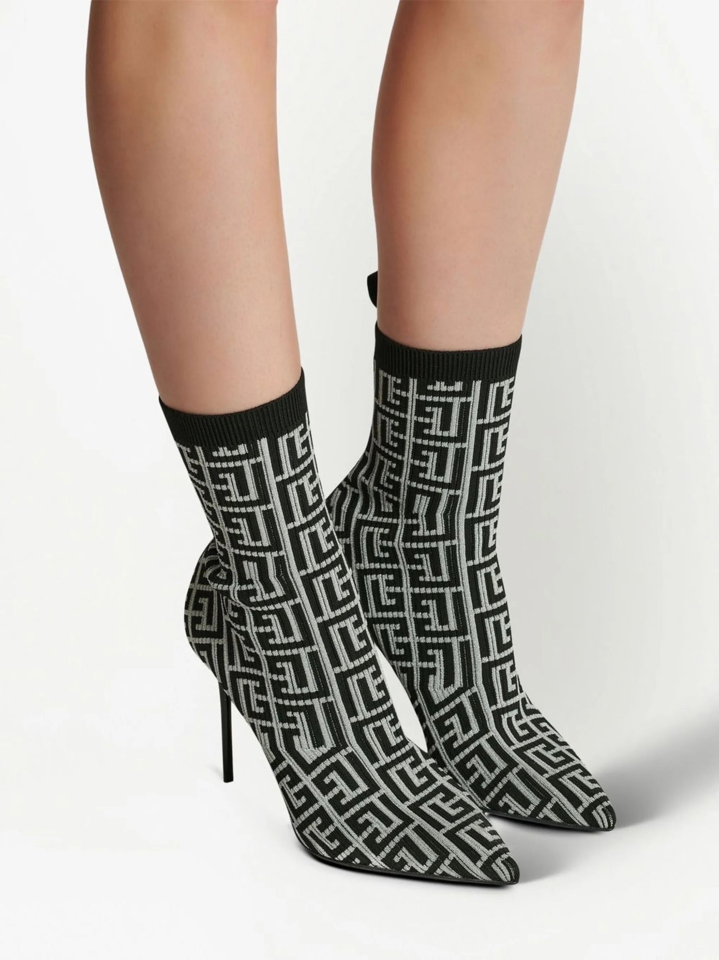 Skye monogram knit ankle boots