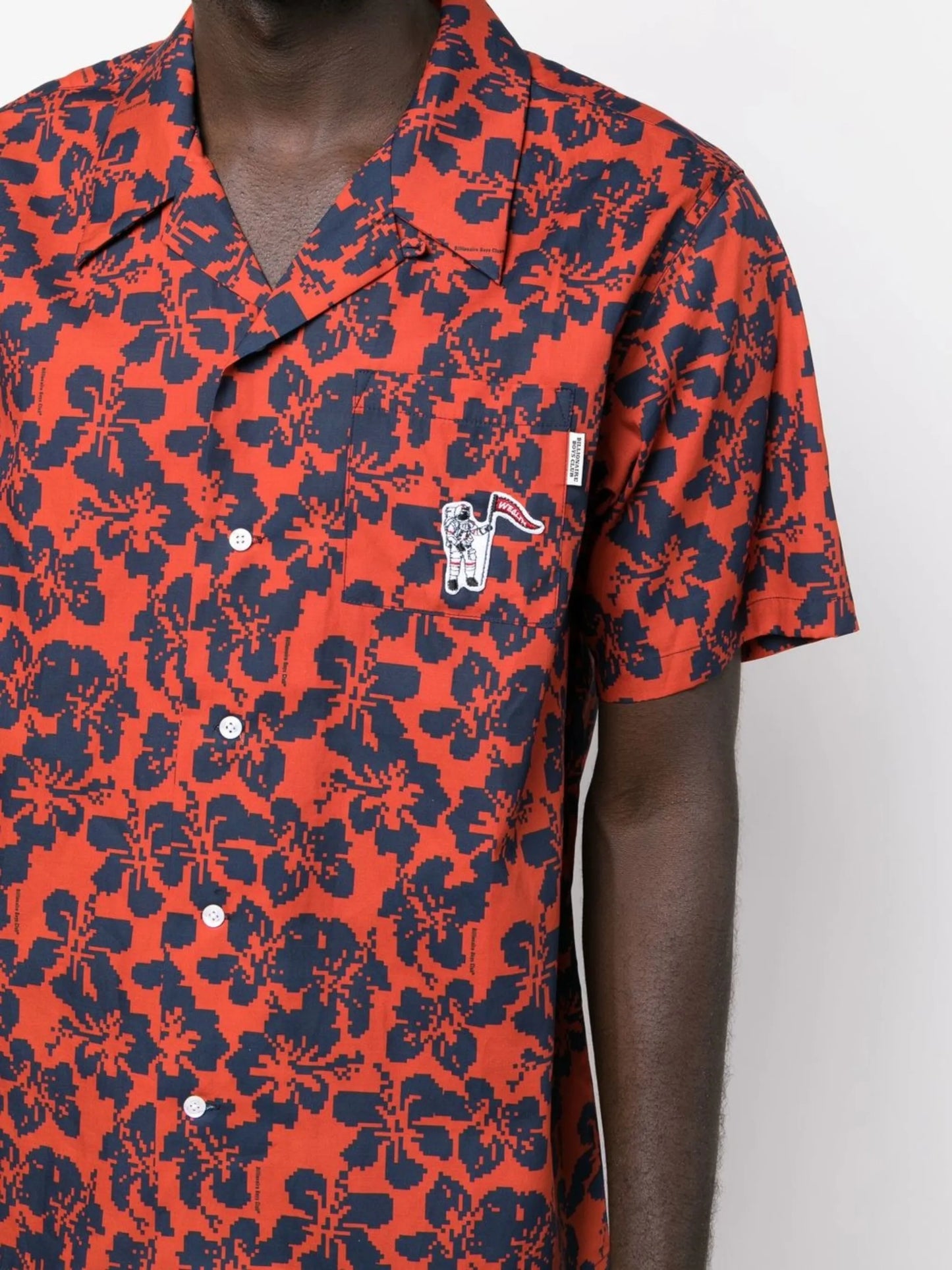 floral-print short-sleeved shirt