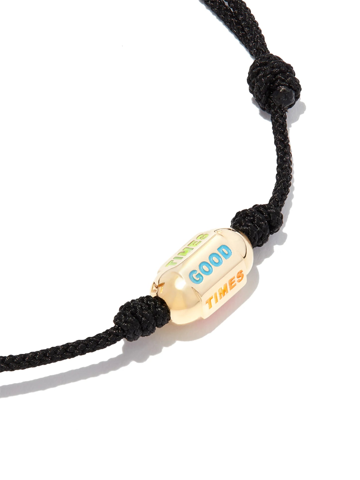 14kt yellow gold Good Times bolt cord bracelet