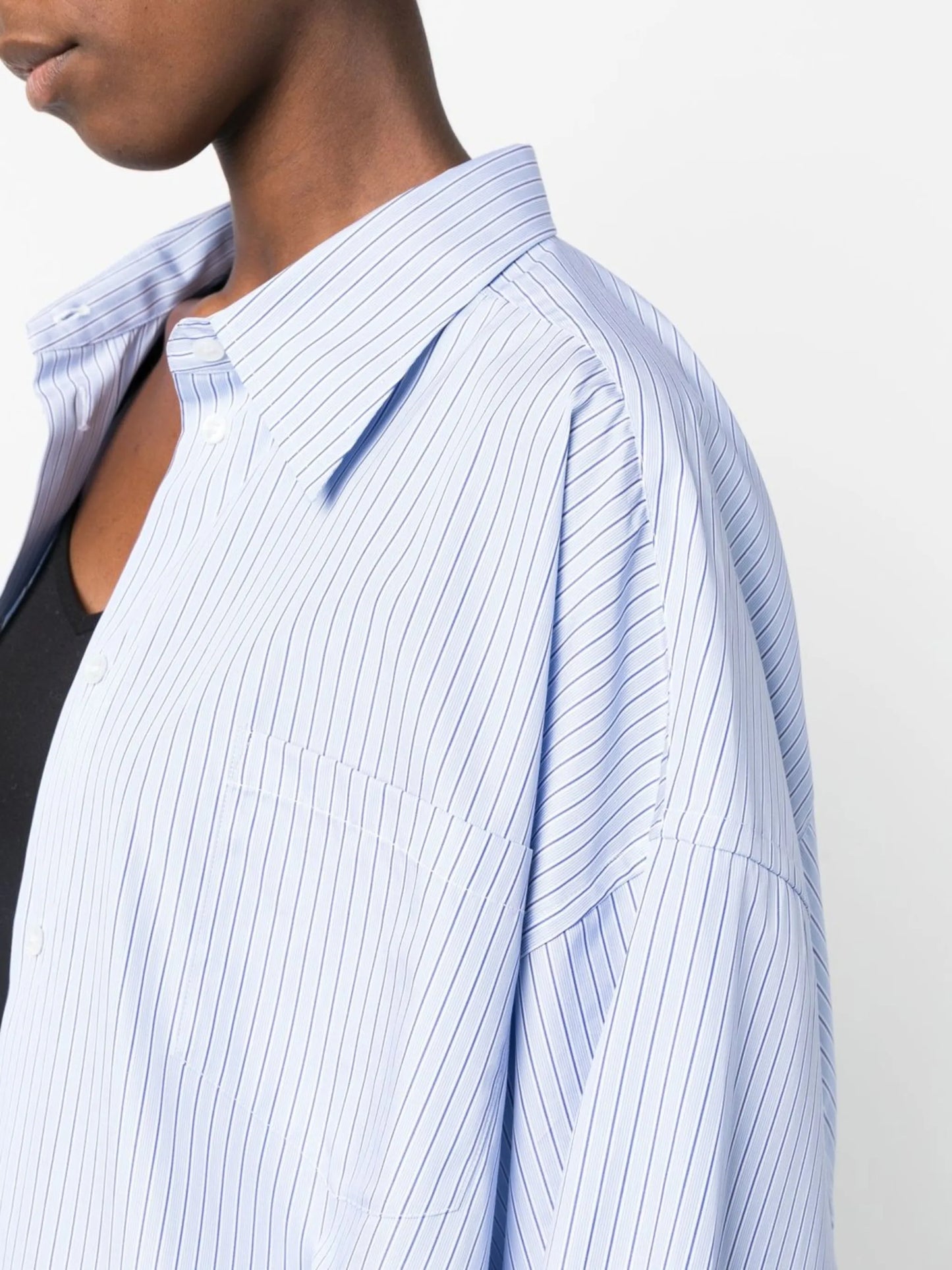 pinstriped poplin shirt