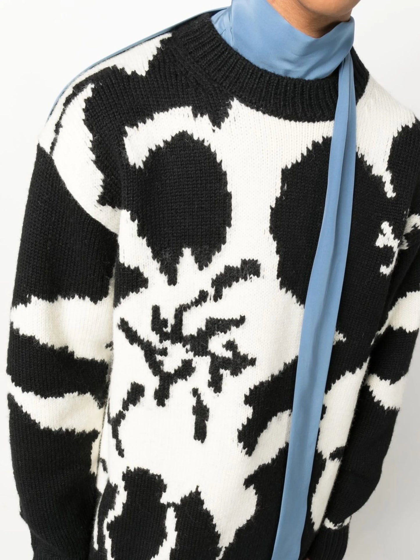 jacquard-knit wool jumper