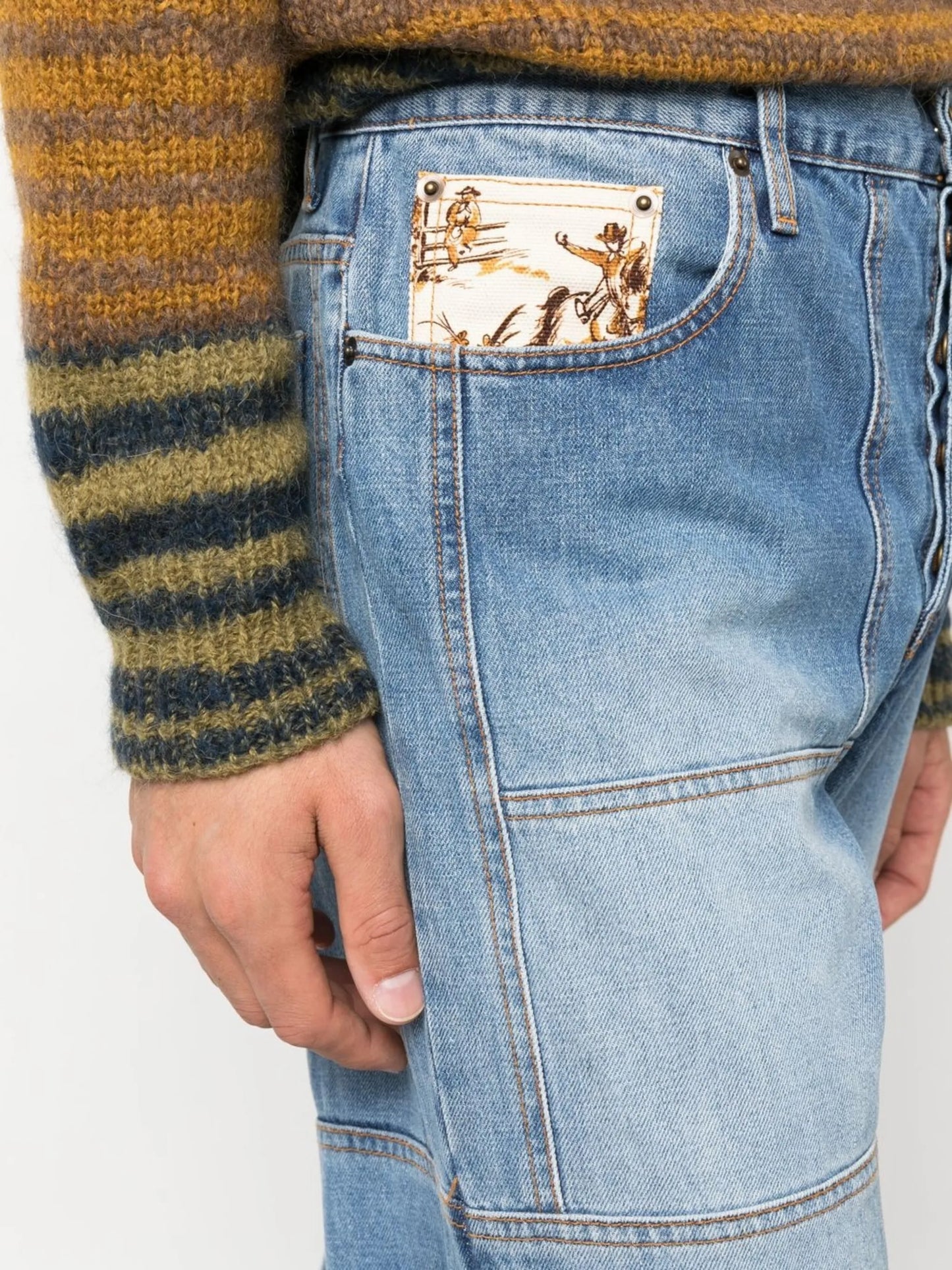 Venusto patchwork straight-leg jeans