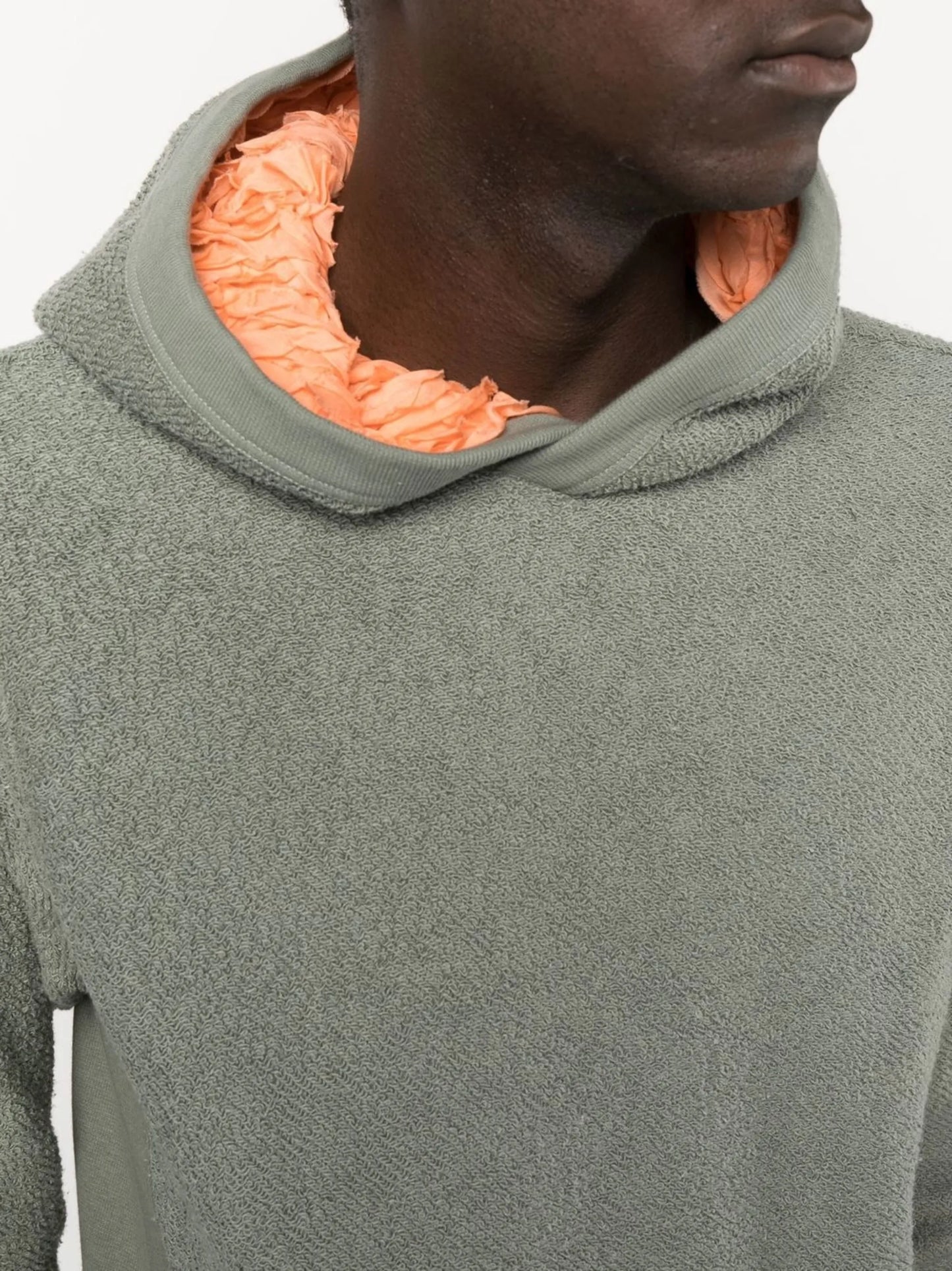 ruched silk lining hoodie