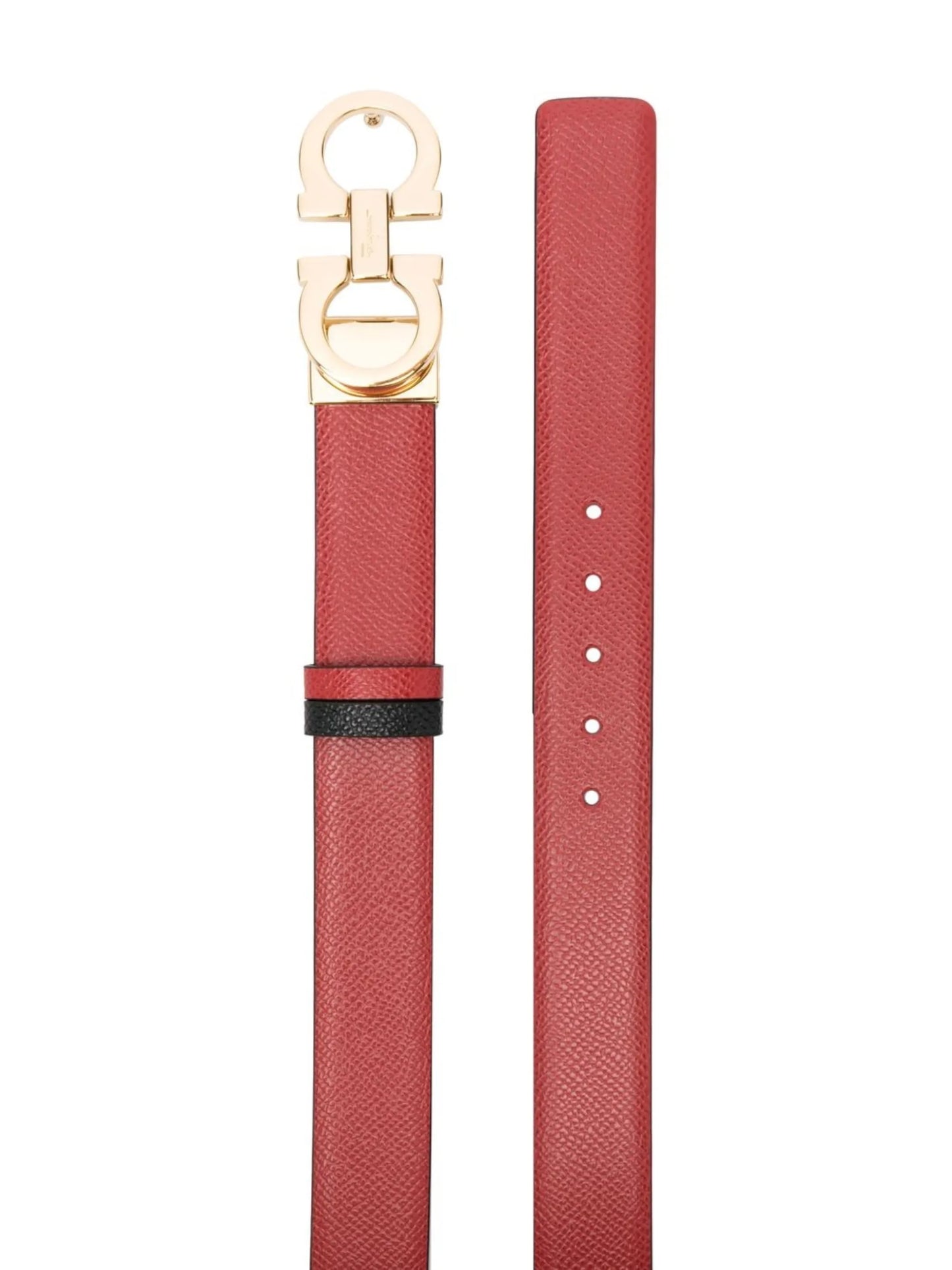 Gancini-buckle calf leather belt