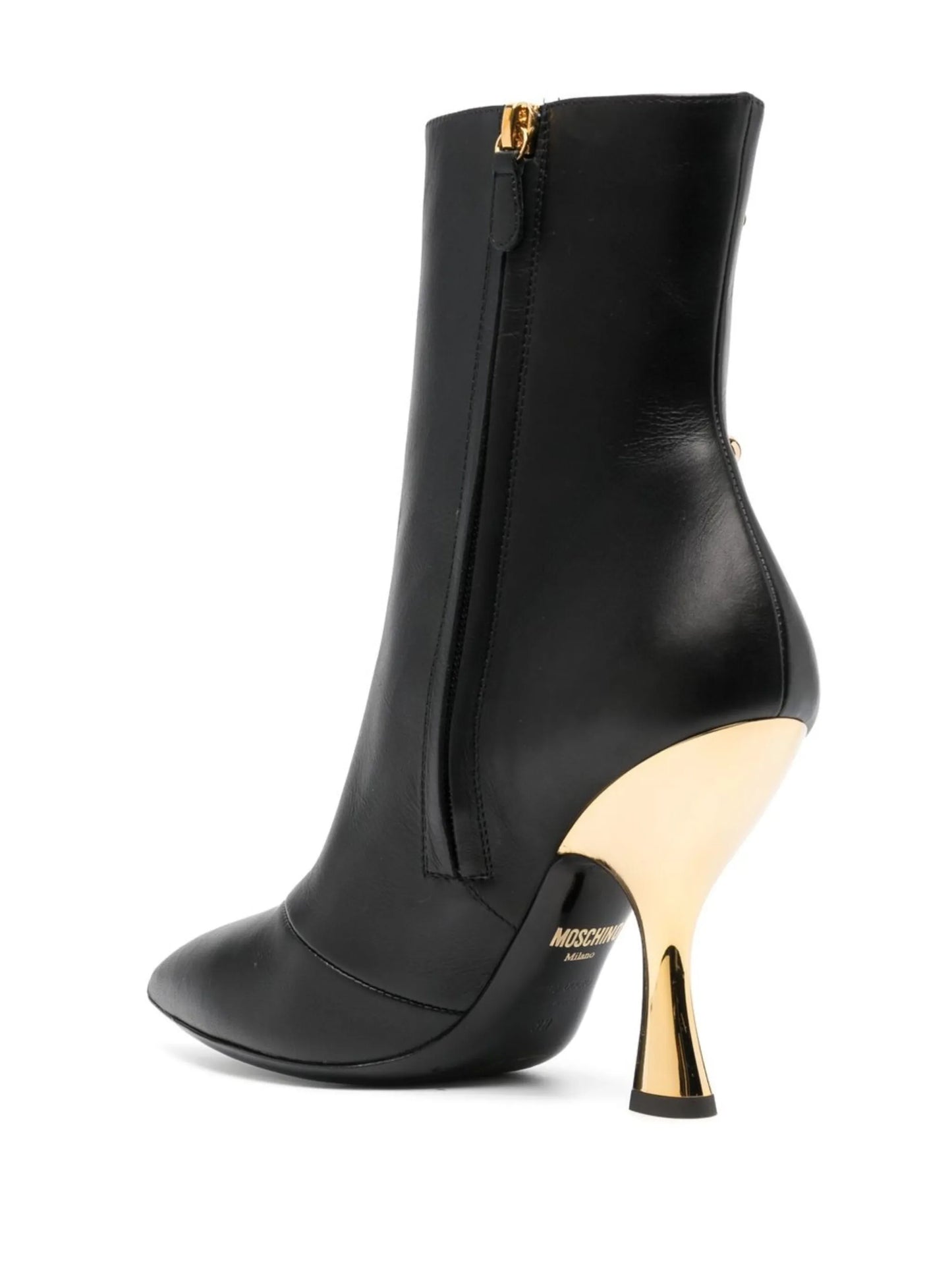 100mm faucet-detail leather boots