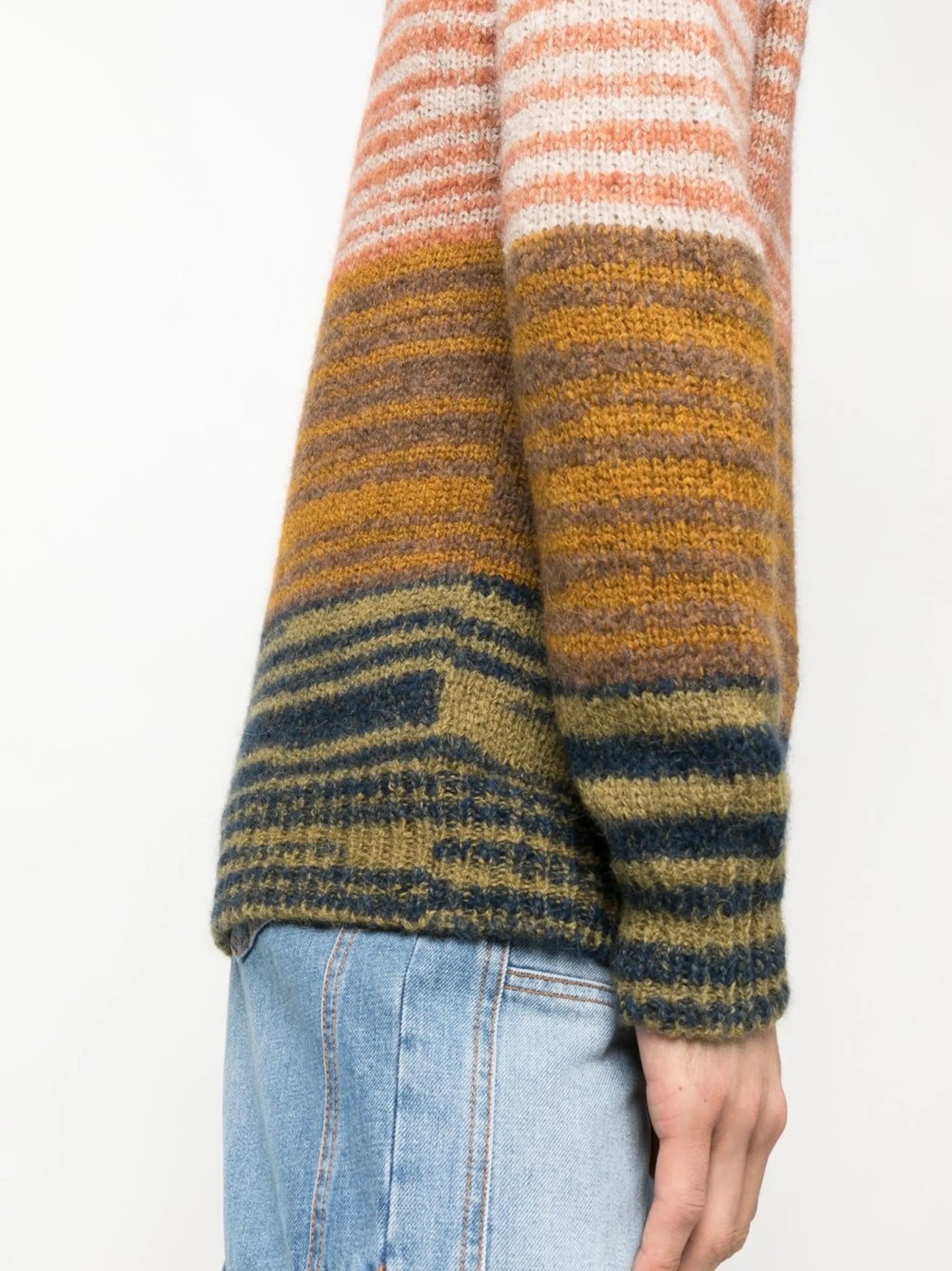 Valdeus striped crew neck jumper