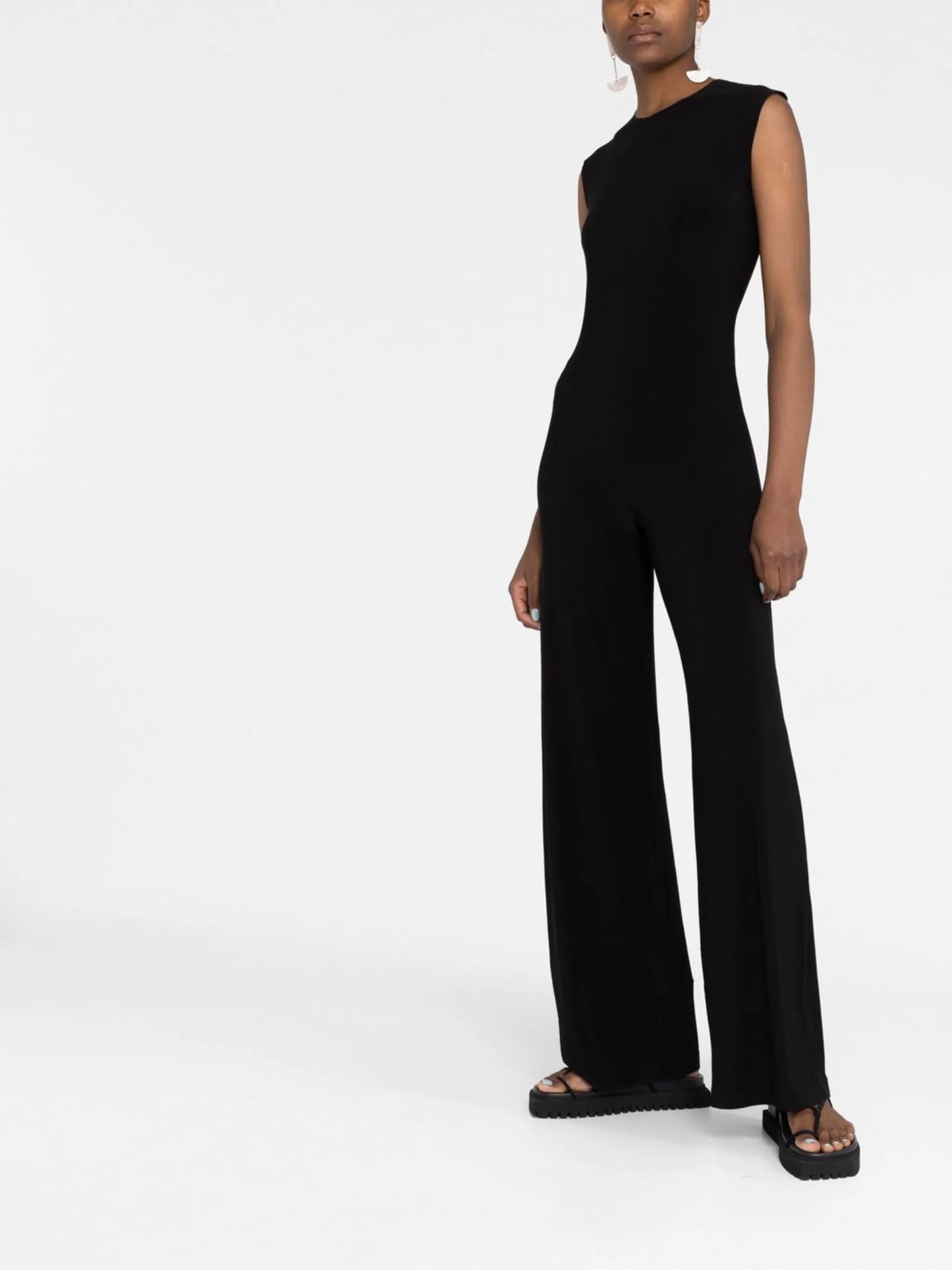 sleeveless wide-leg jumpsuit