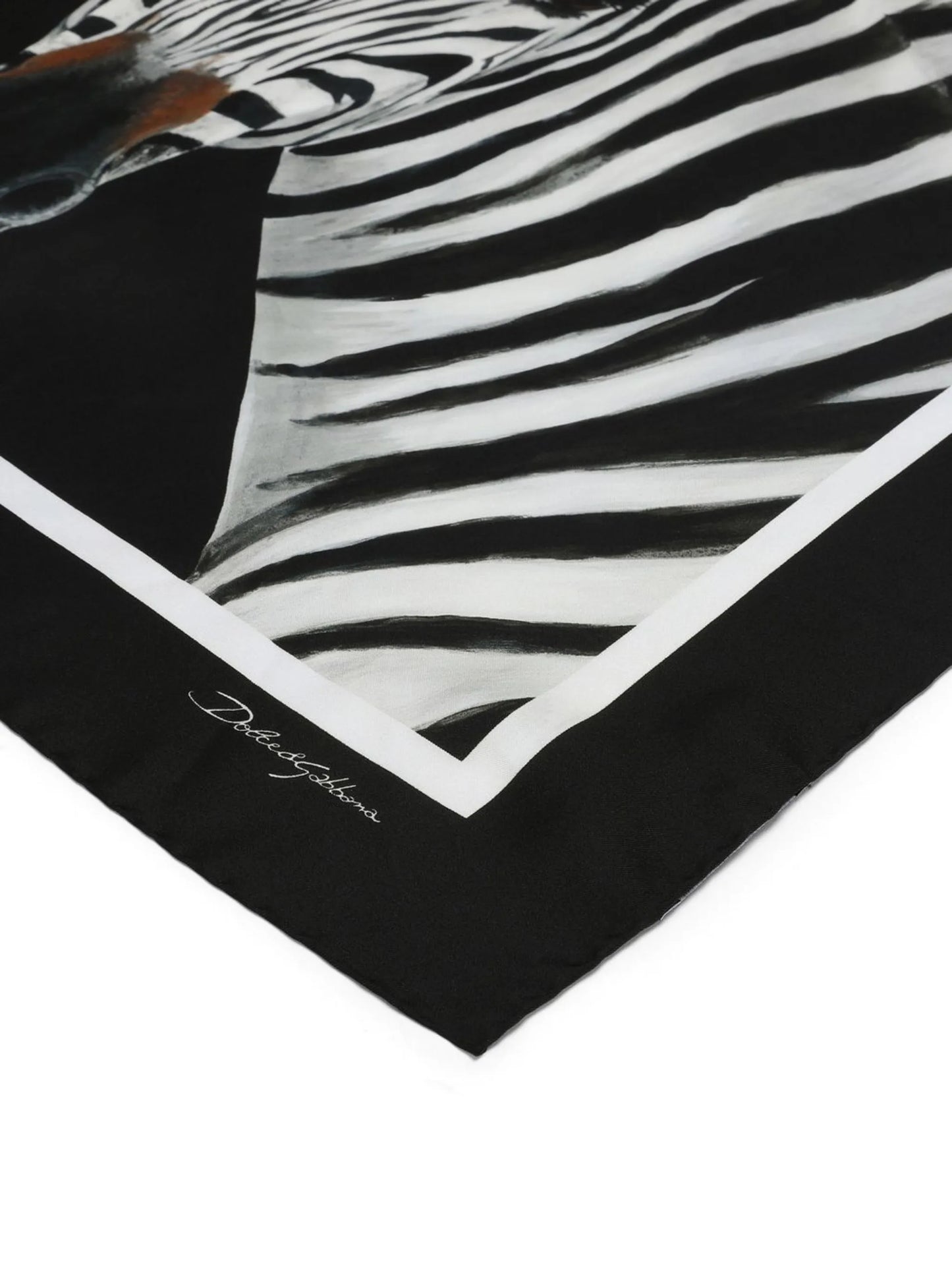 zebra-print twill scarf