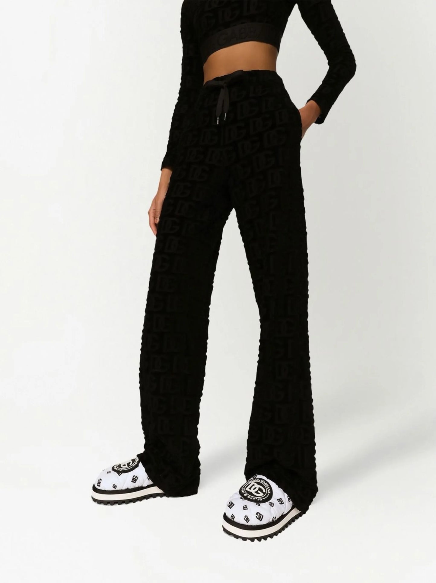 DG-logo jacquard flared trousers