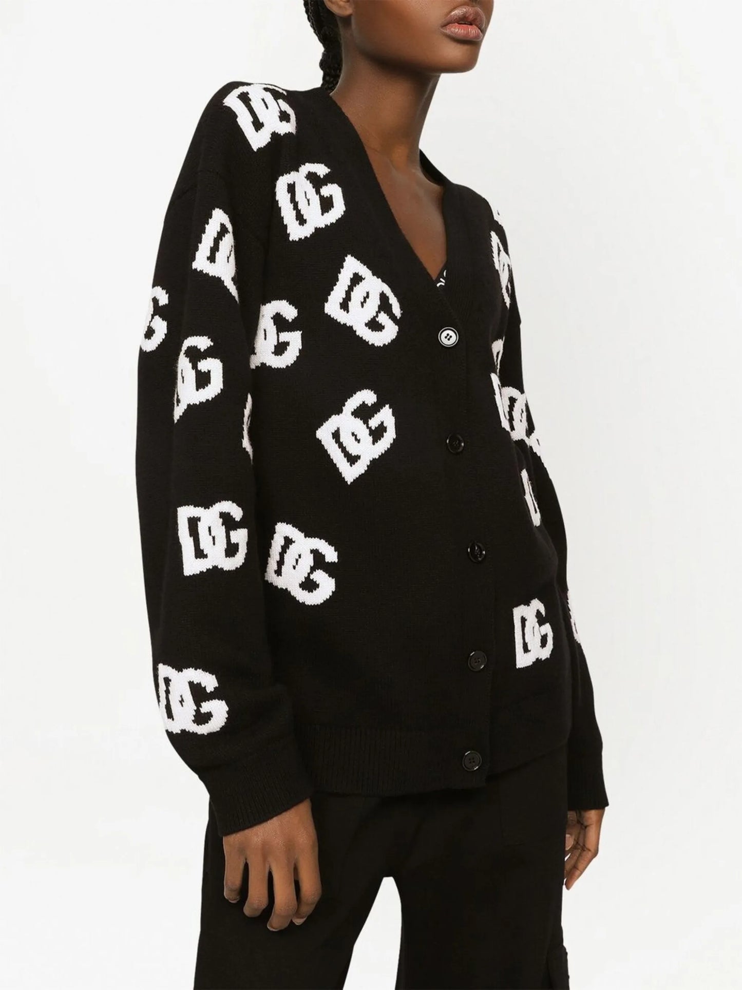 DG-logo virgin wool cardigan