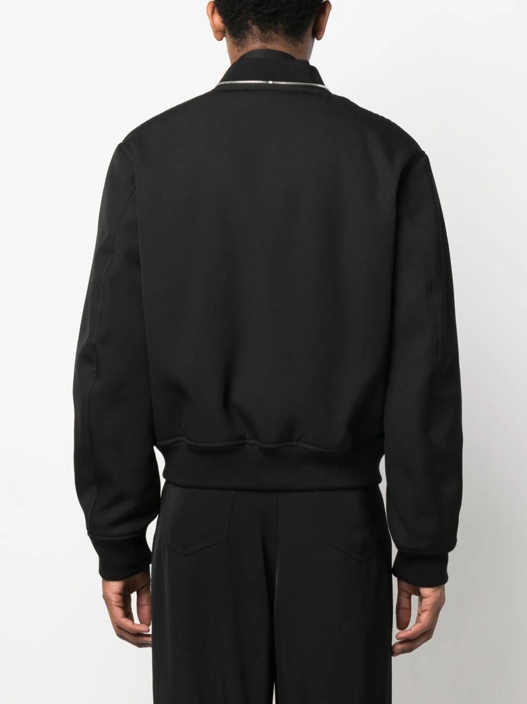 zipped wool bomber jacket