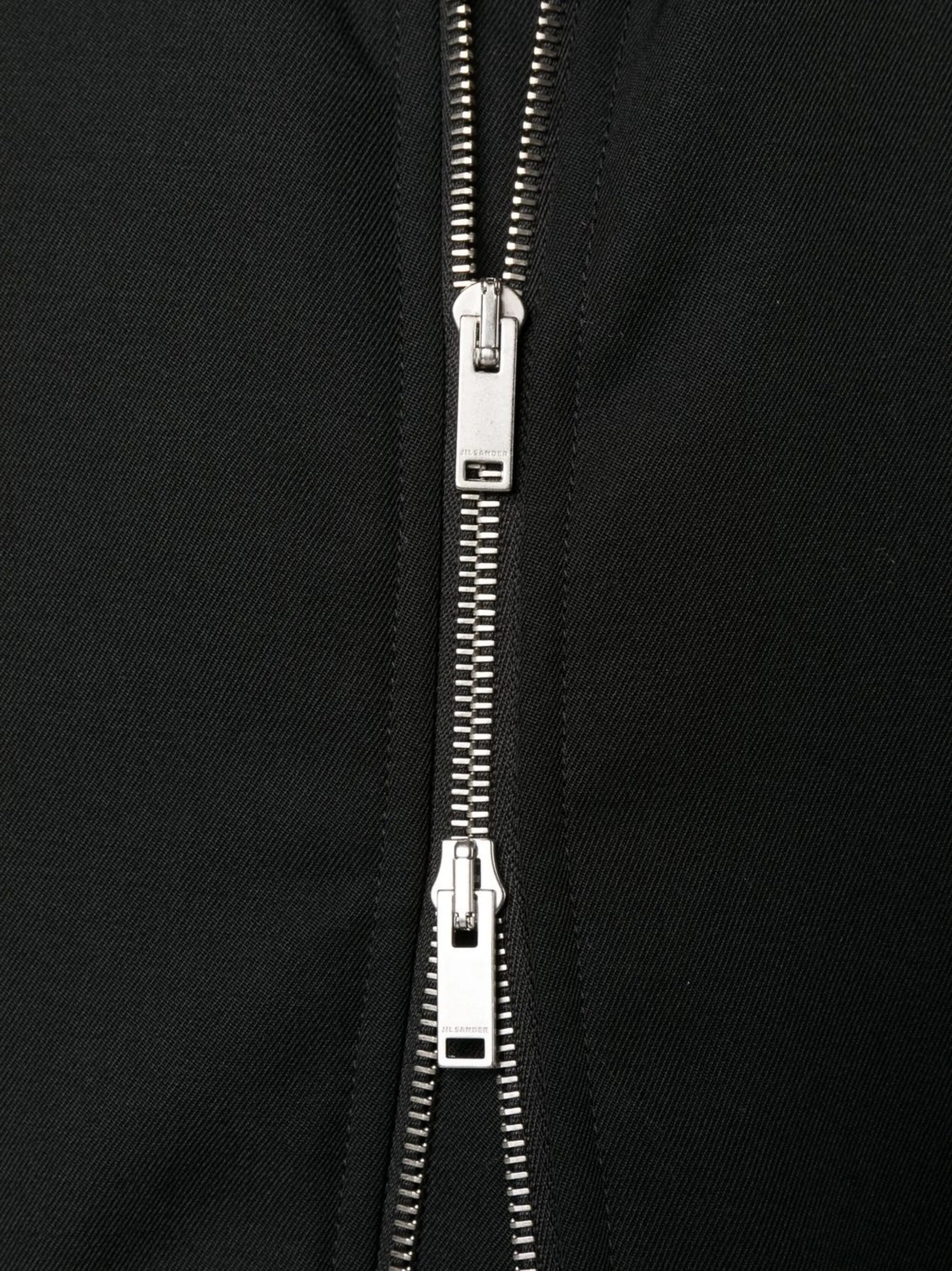 zipped wool bomber jacket