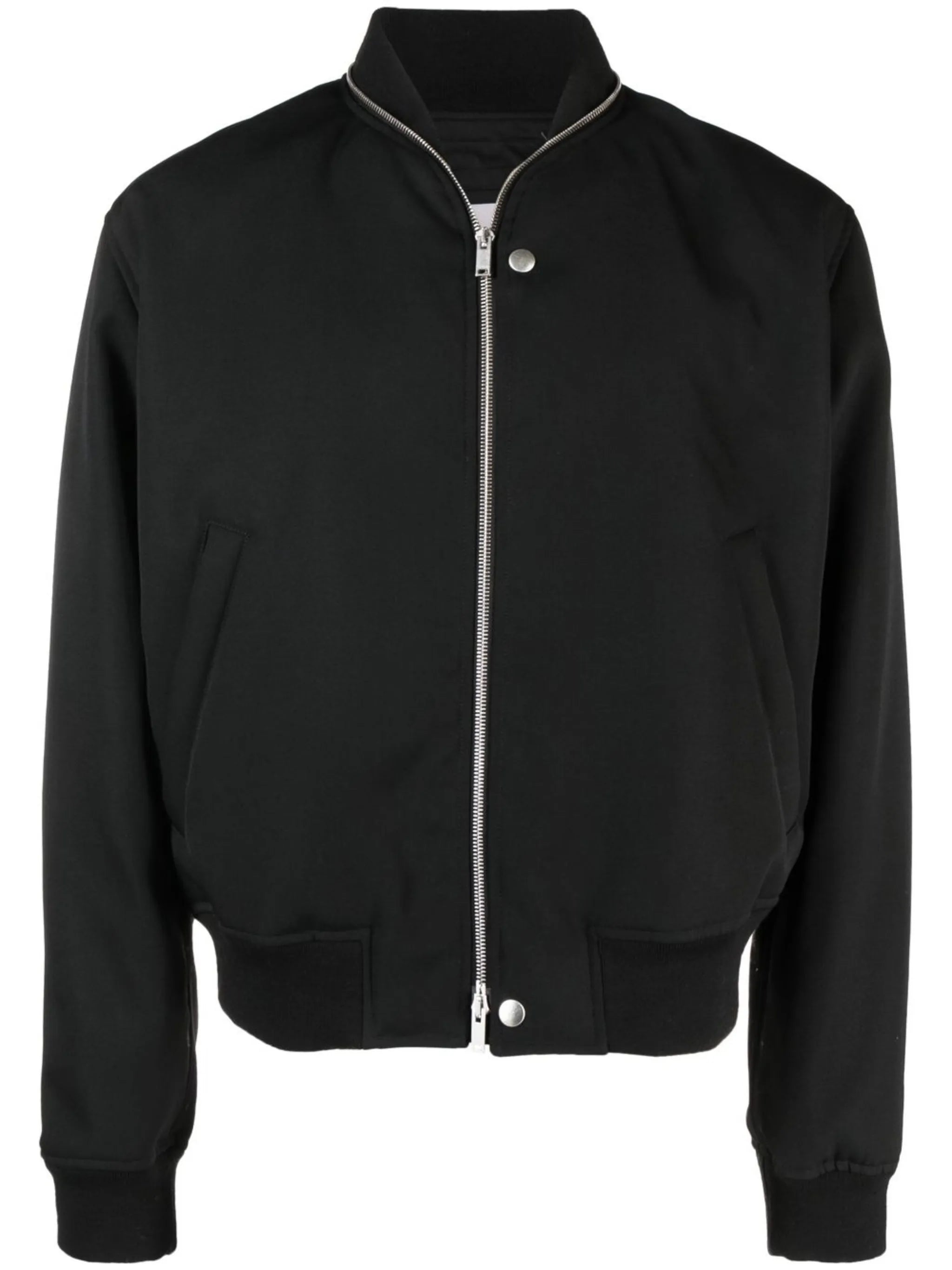 zipped wool bomber jacket