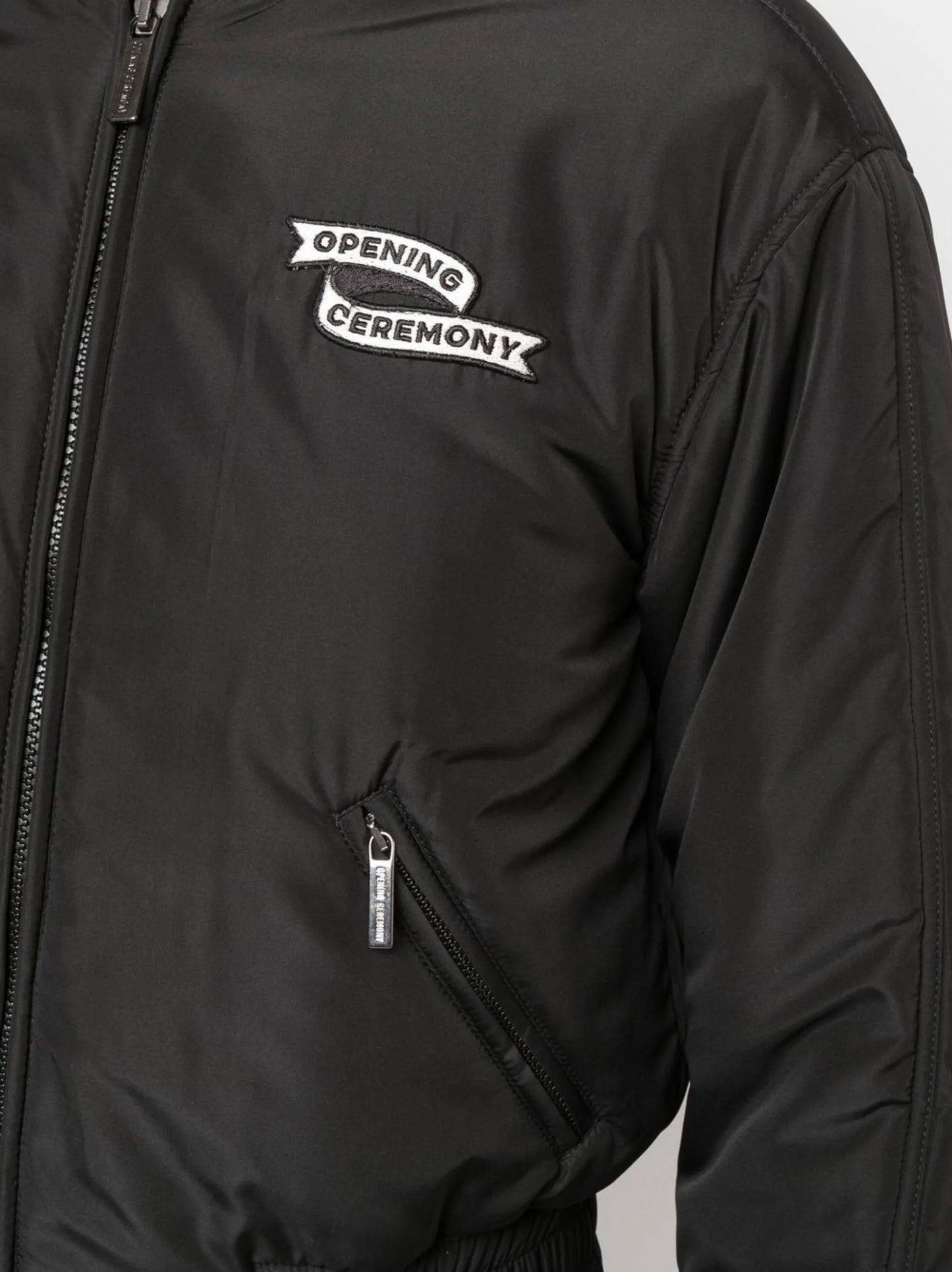 logo-patch bomber jacket