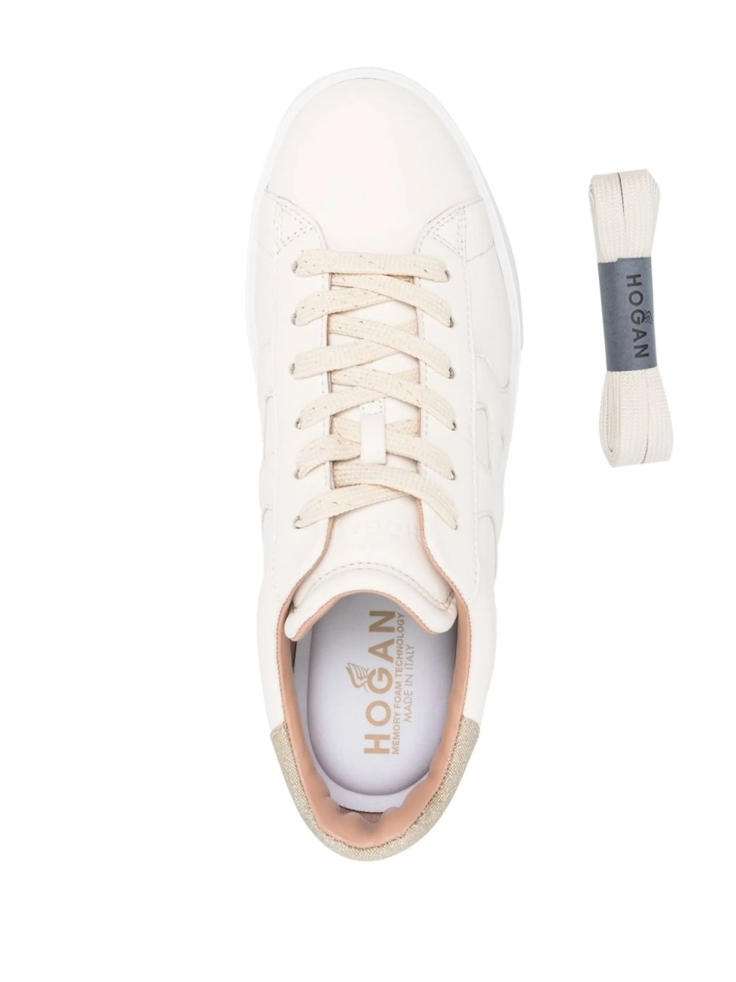 Rebal glitter-detail leather sneakers