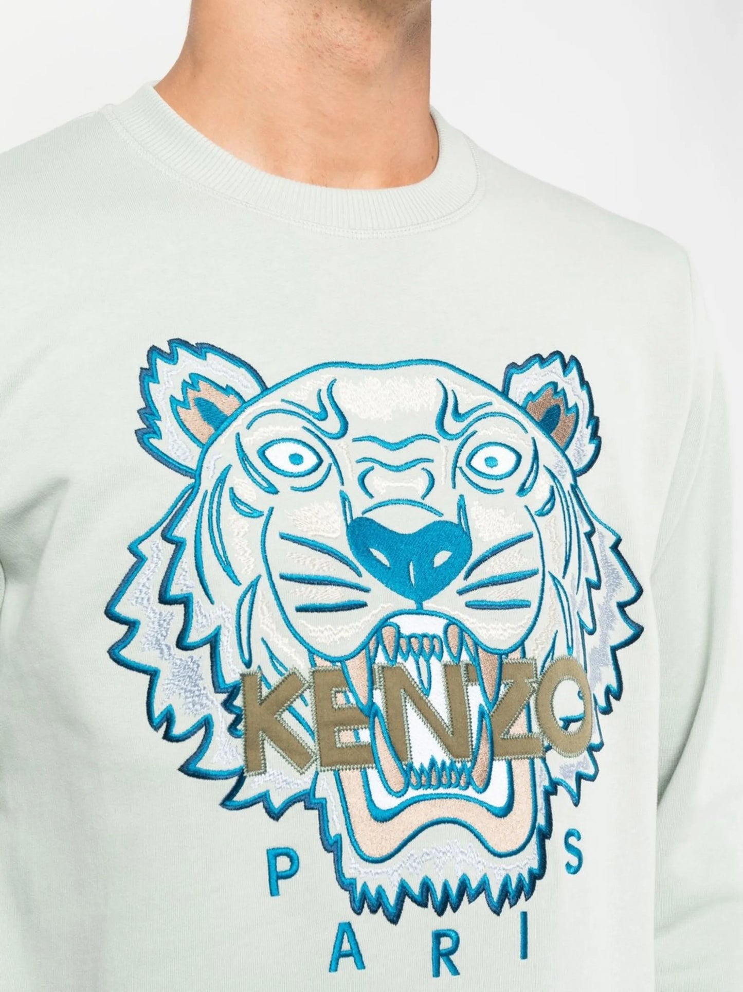 Tiger-print crew-neck sweatshirt