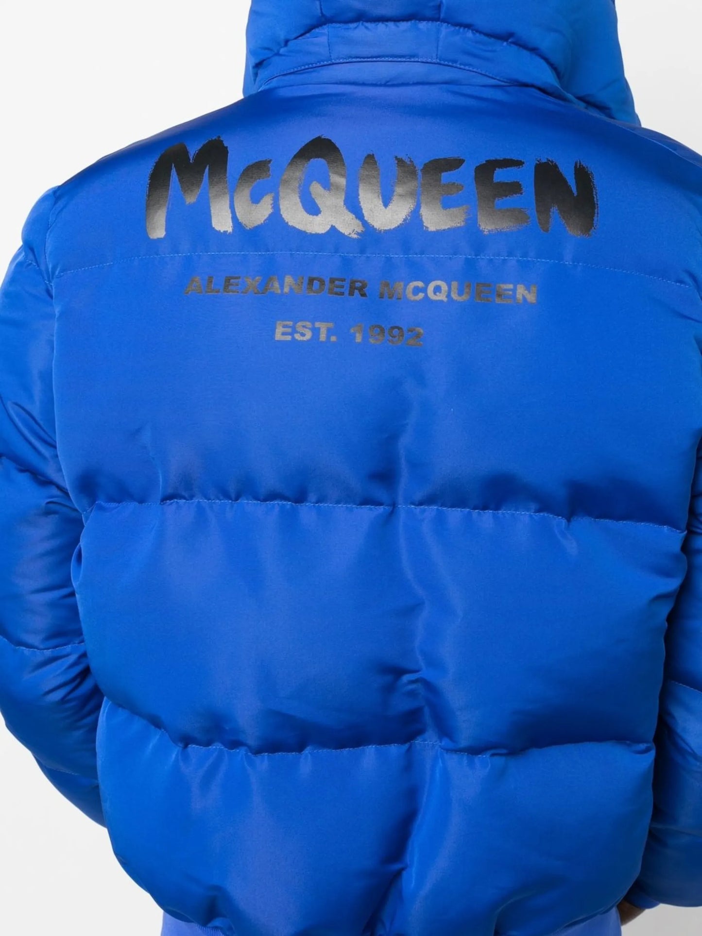 McQueen Graffiti print puffer jacket