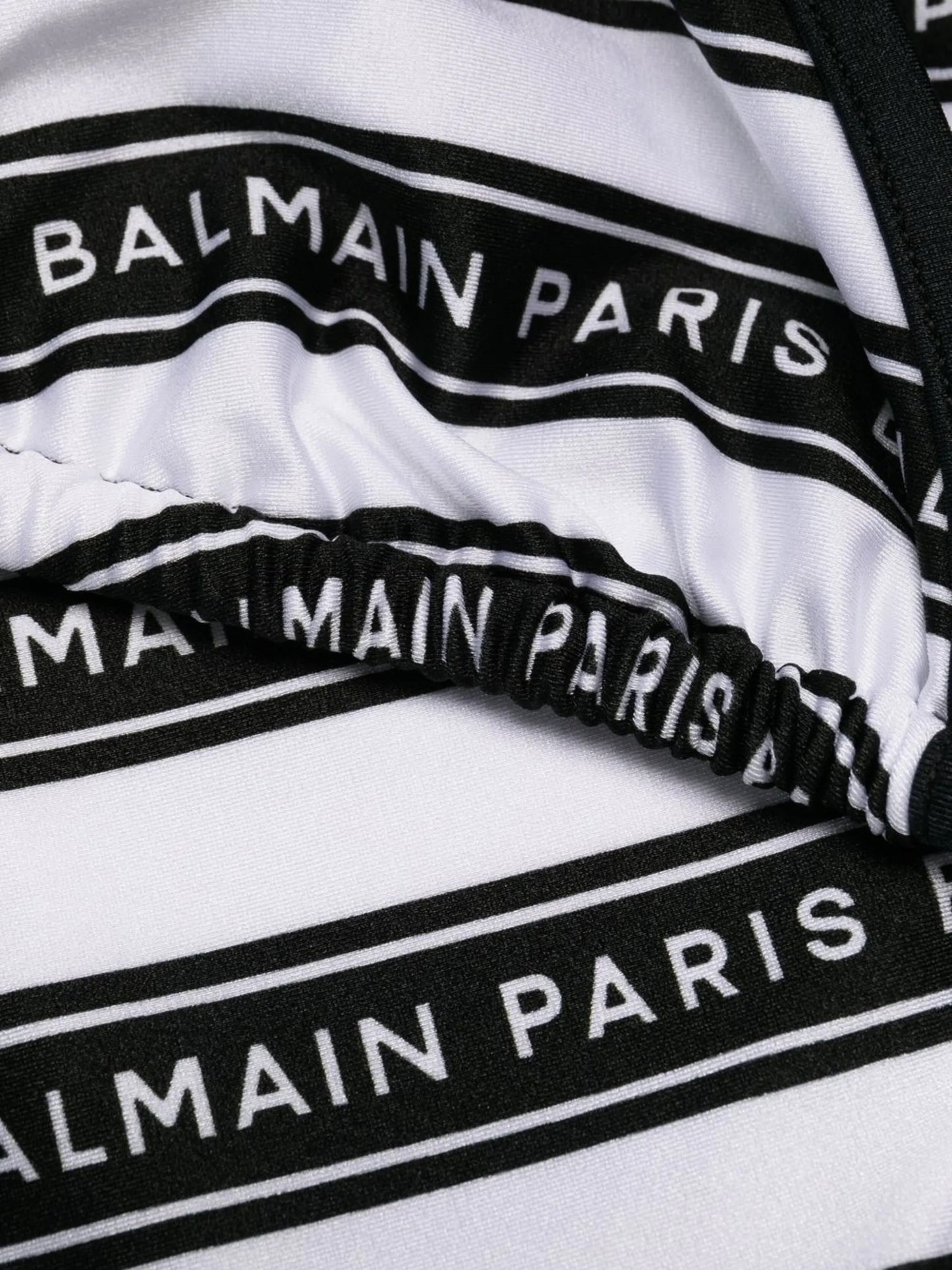 logo stripe two-piece bikini