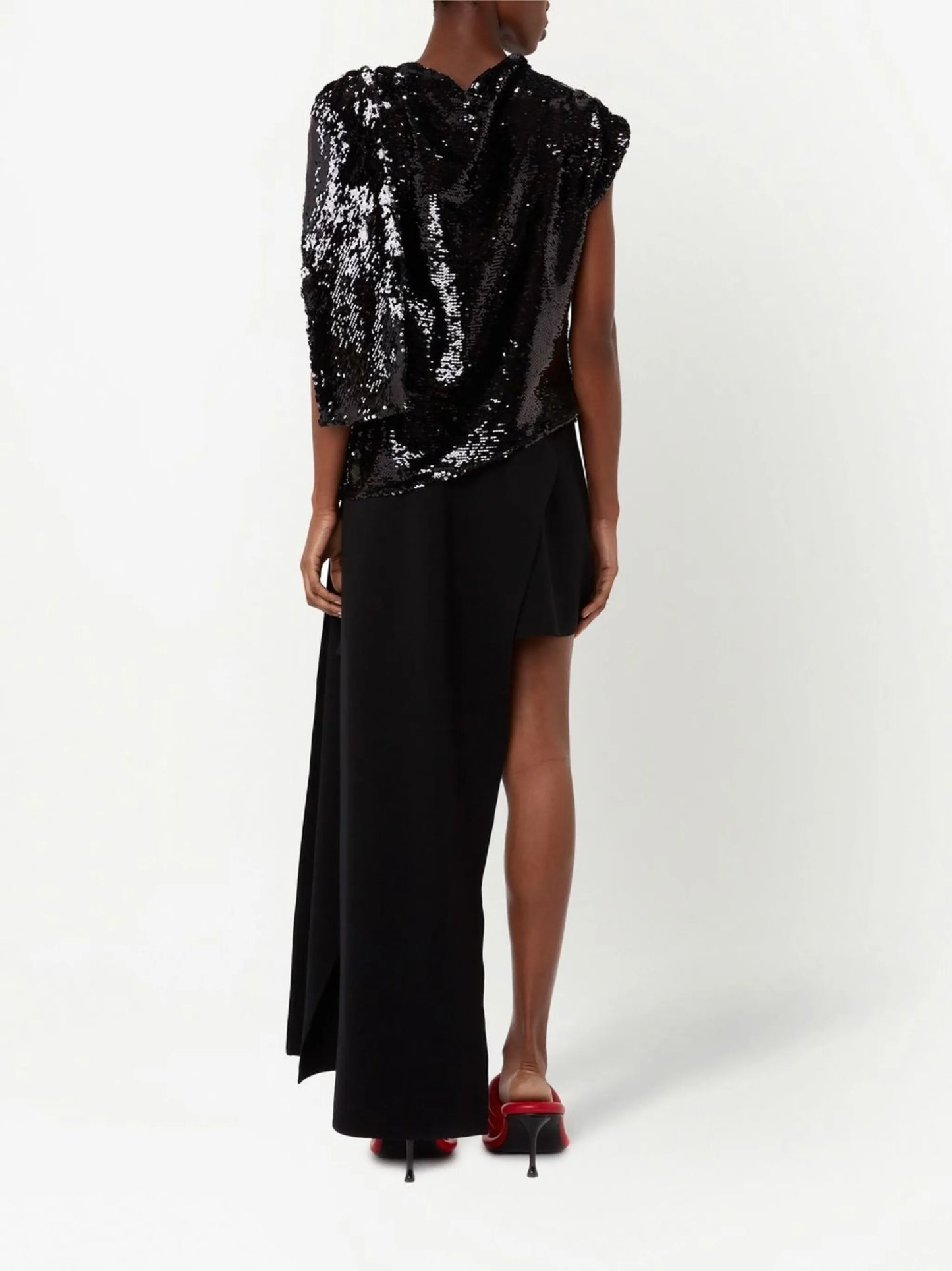 sequinned asymmetric dress