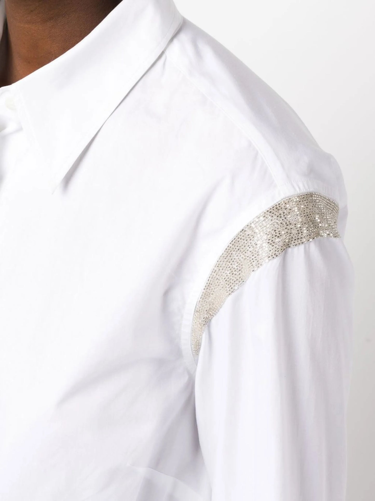 embellished cotton long-sleeve shirt