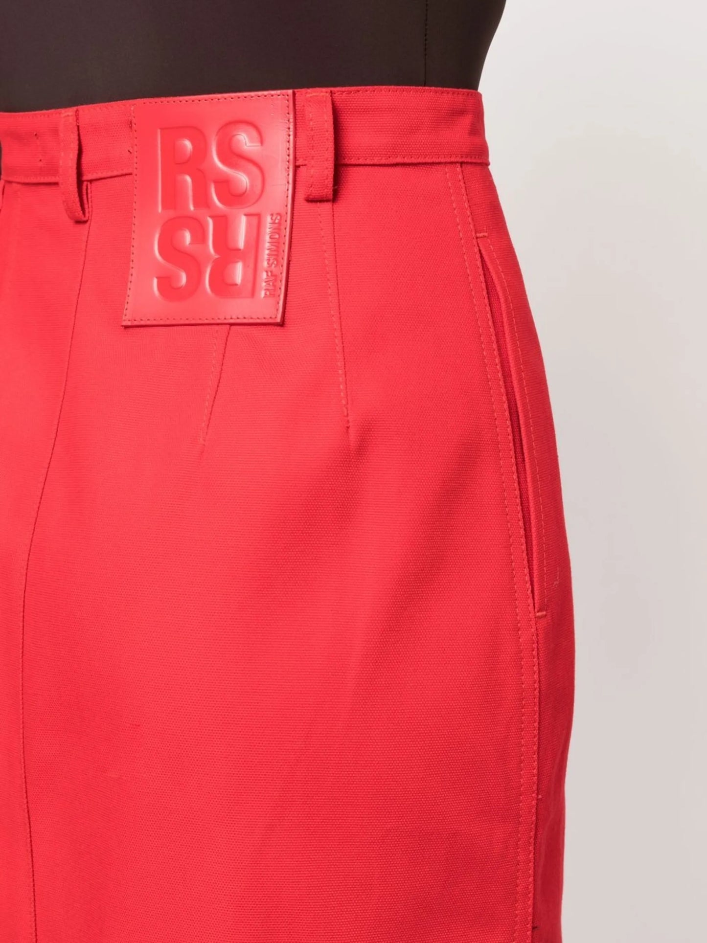 buttoned-up denim midi skirt