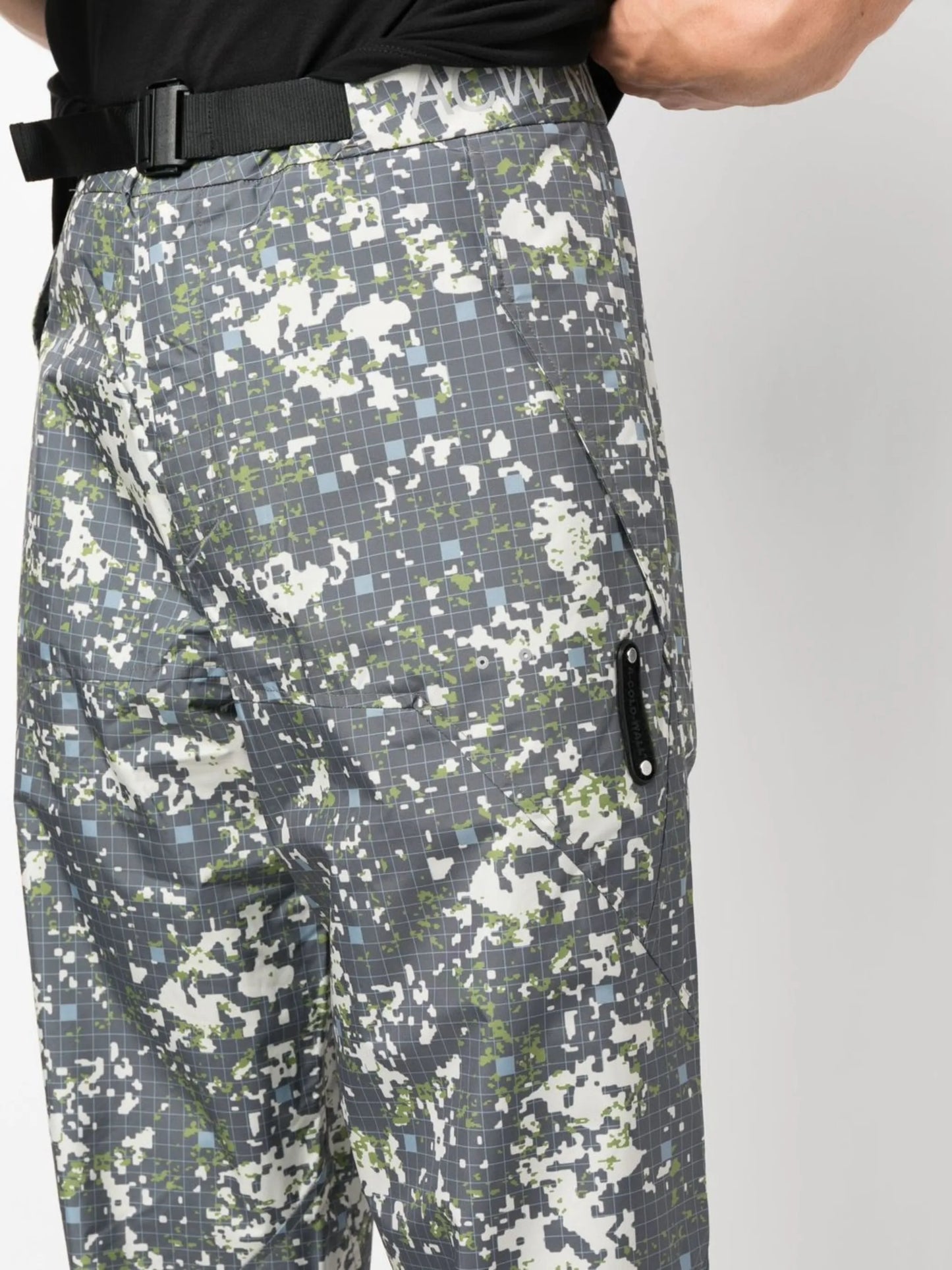 abstract-print straight-leg trousers