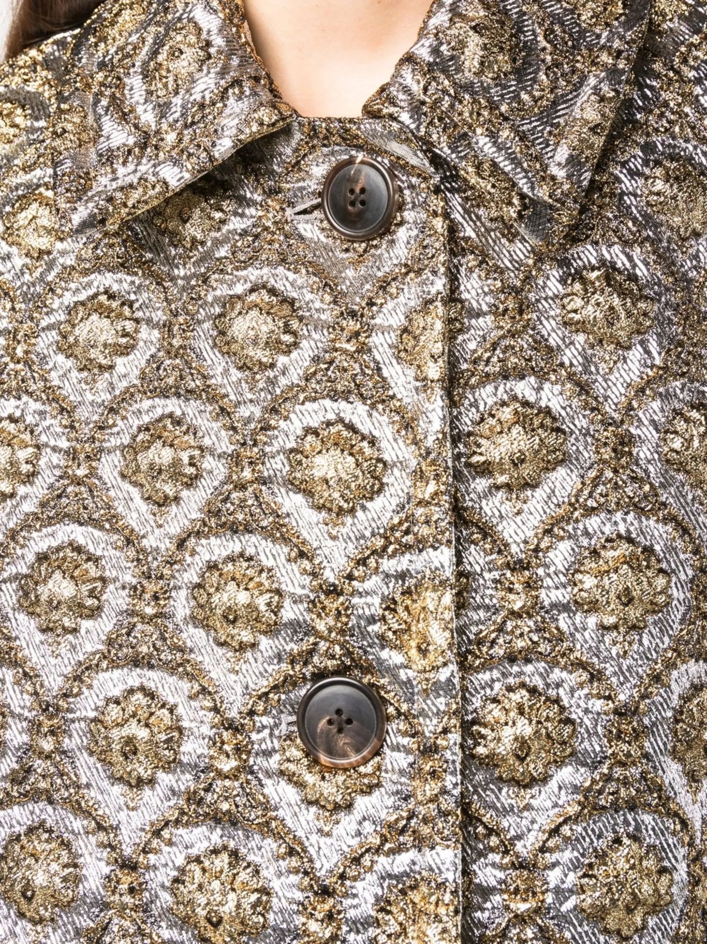 patterned jacquard coat