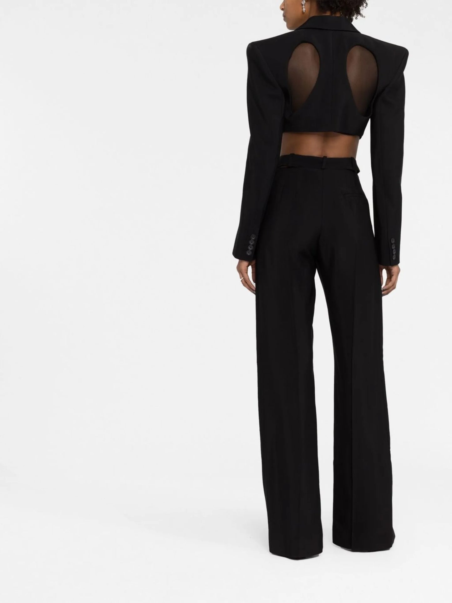 high-waisted tailored trousers