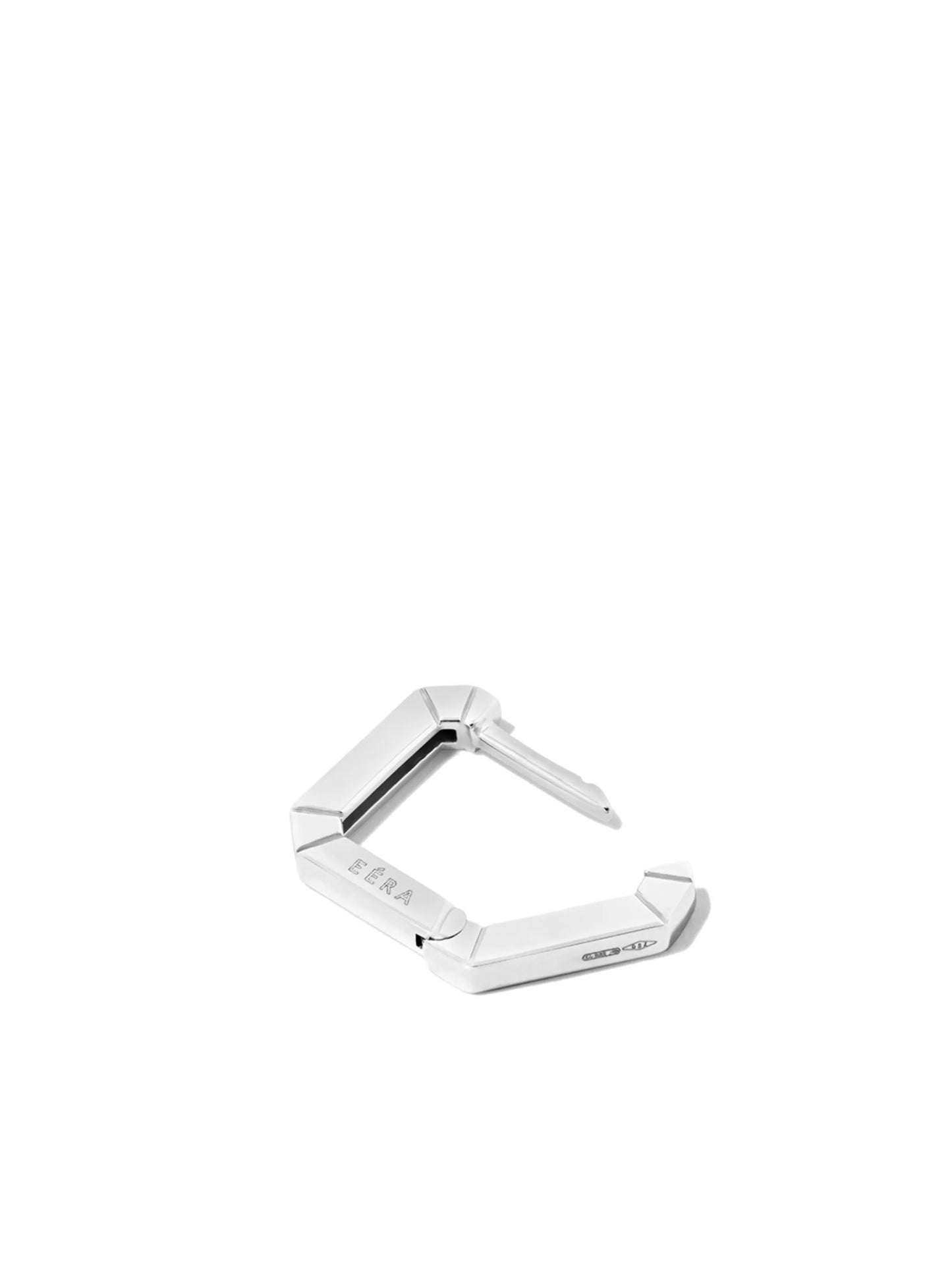 18kt white gold Mini Square hoop earring