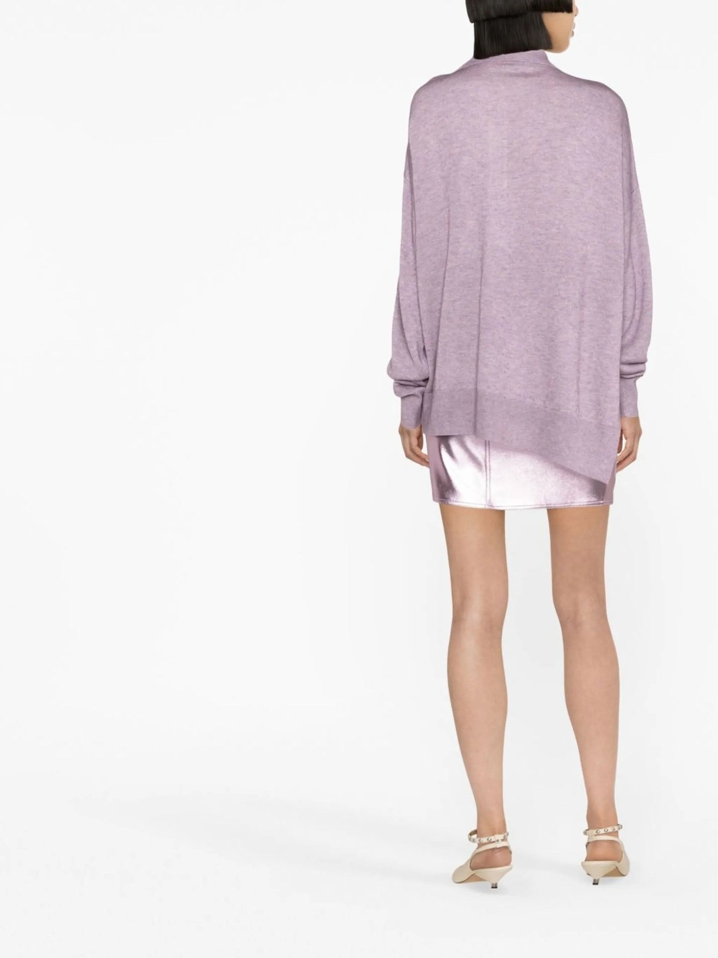 Giliane asymmetric collared jumper