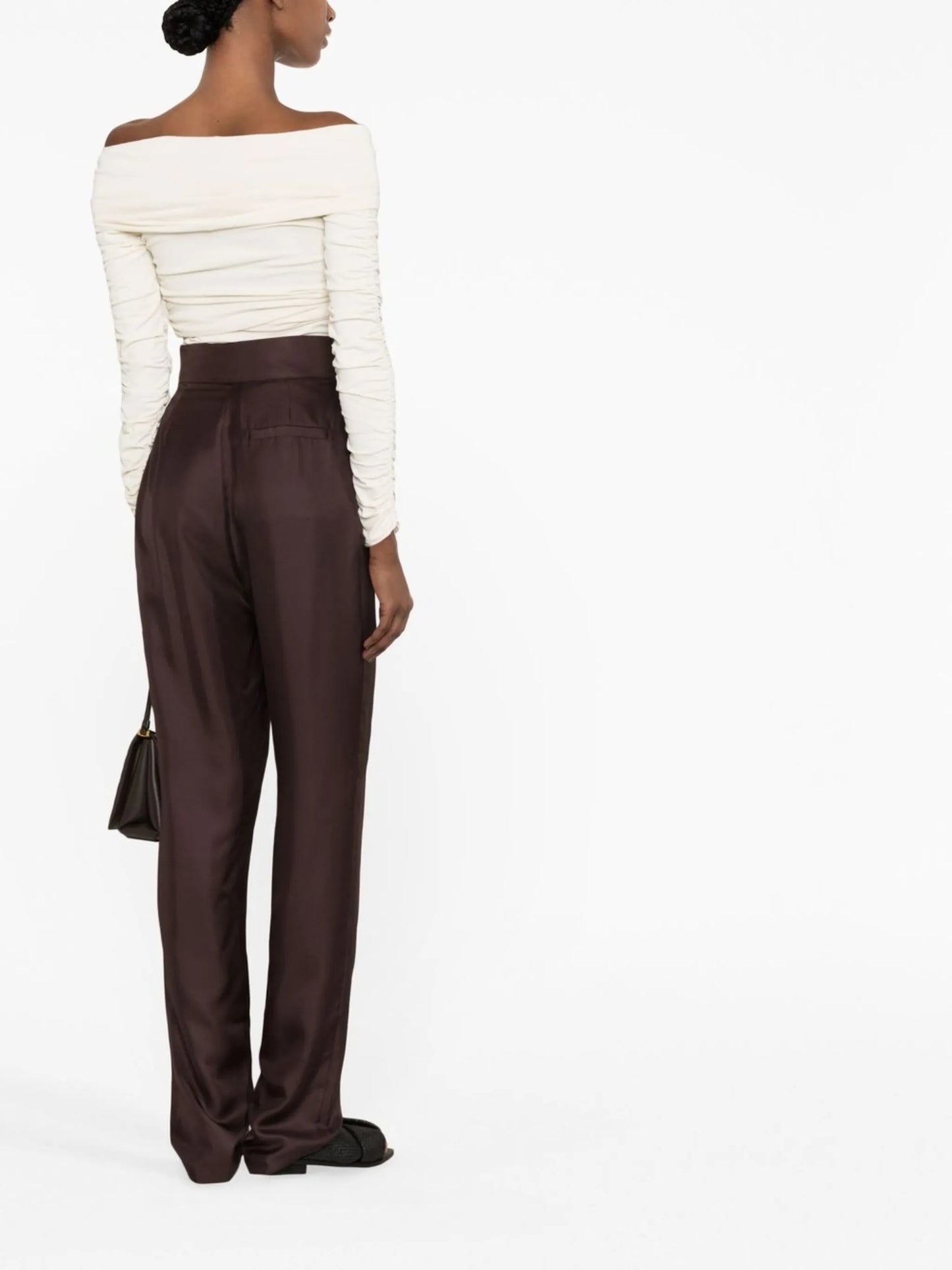 tapered-leg tailored trousers
