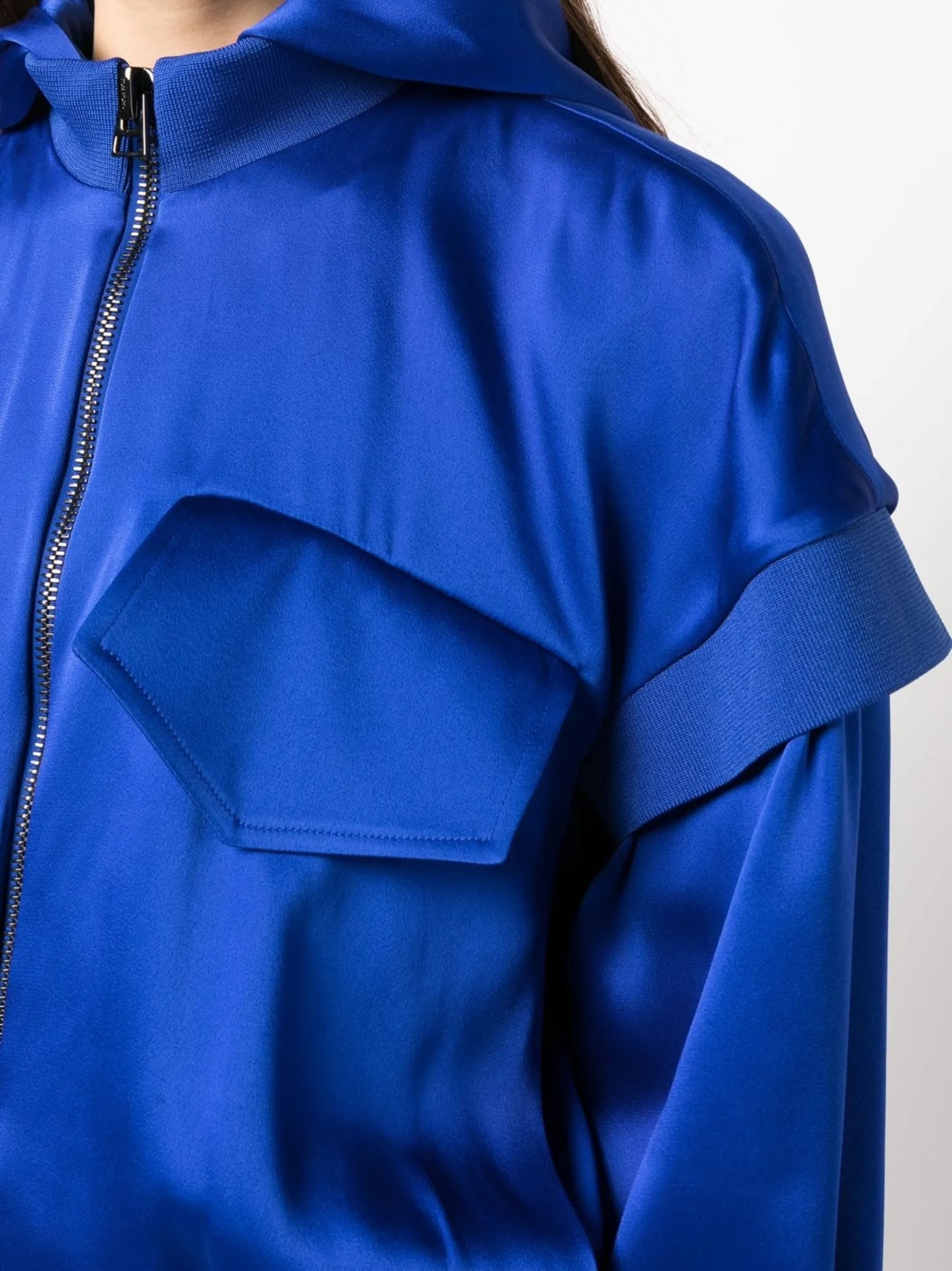 silk zip-up bomber jacket