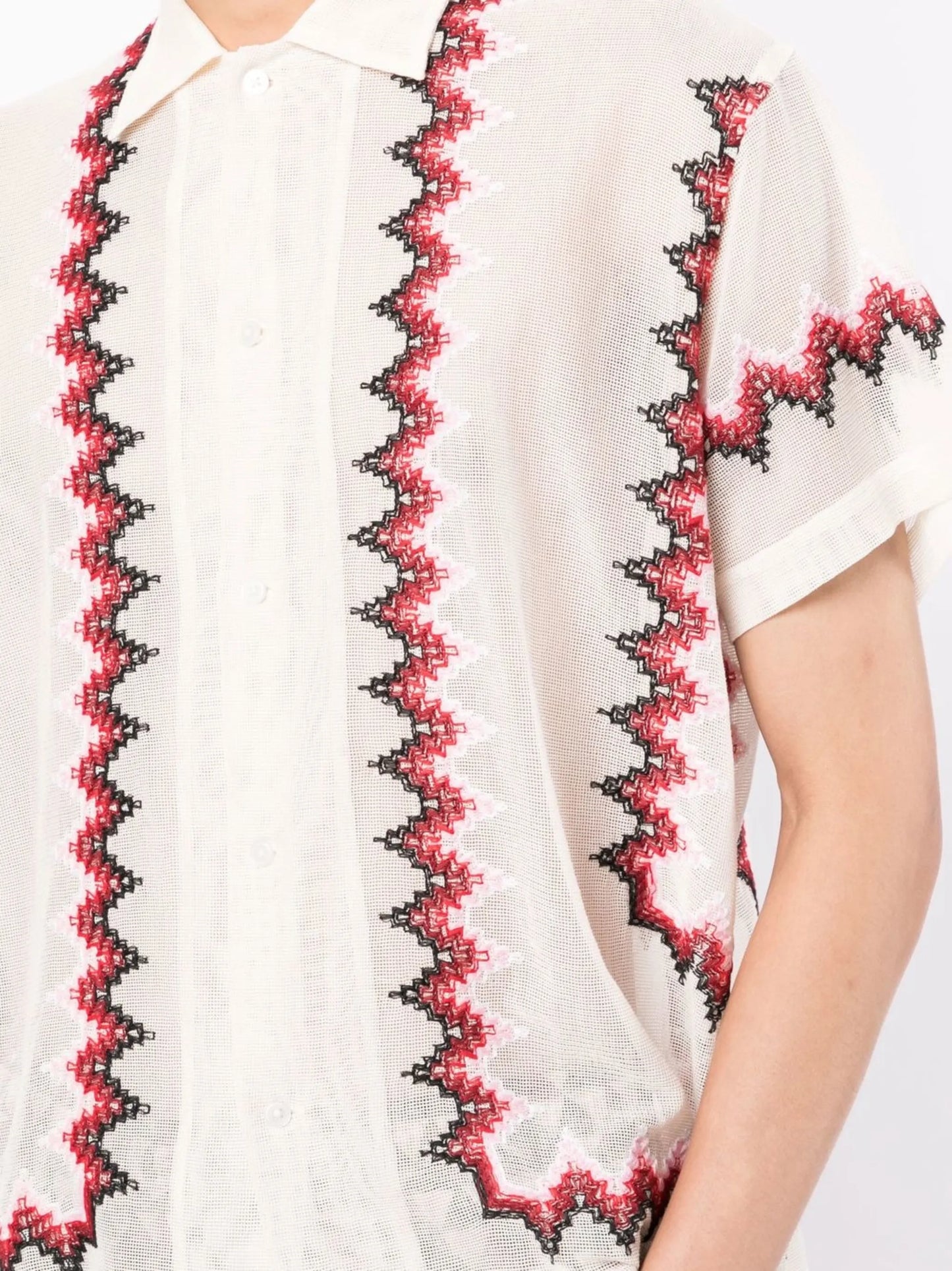 zigzag-embroidered shirt