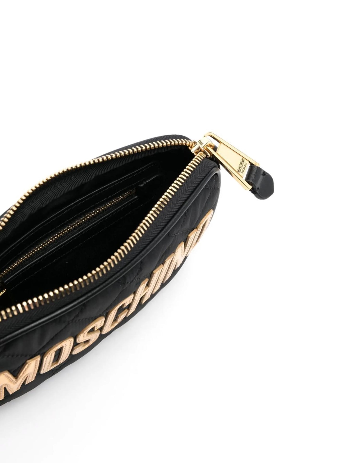 quilted logo-patch shoulder bag