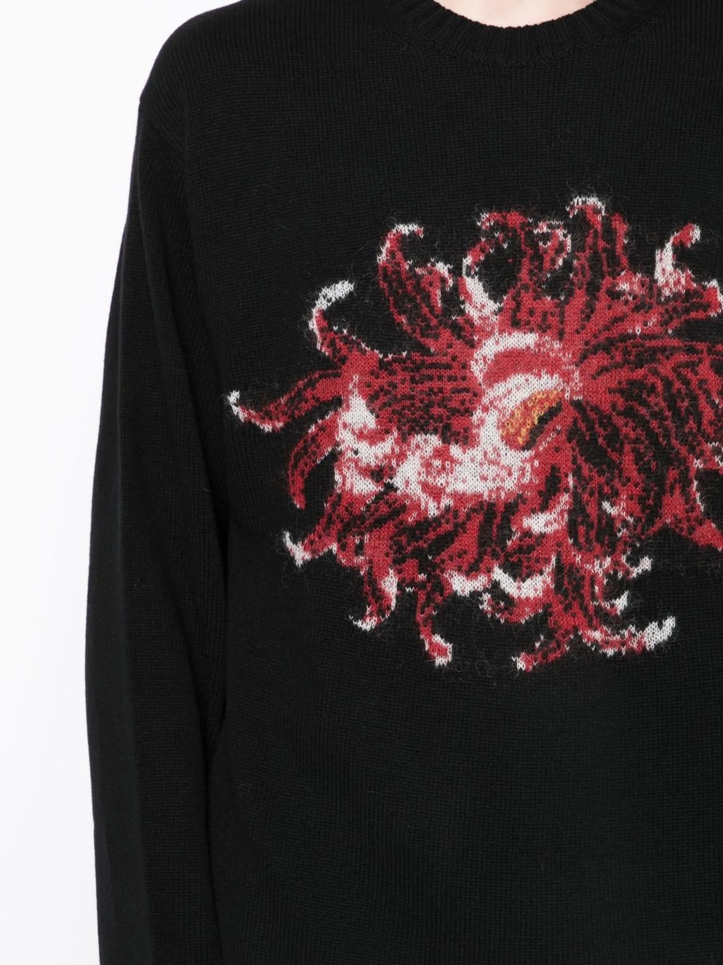 floral-print wool jumper