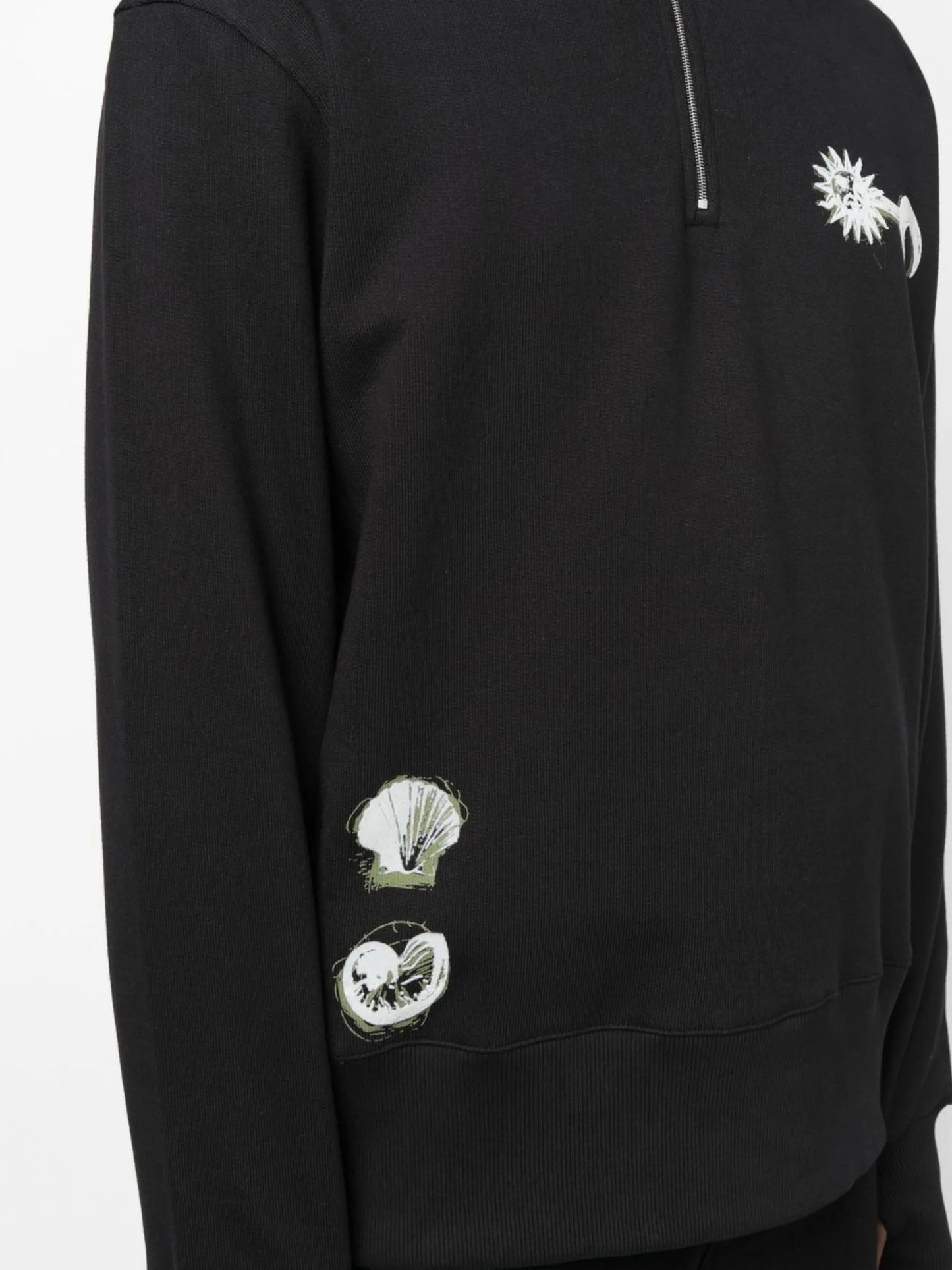Ouroboros-print Half-zip sweater