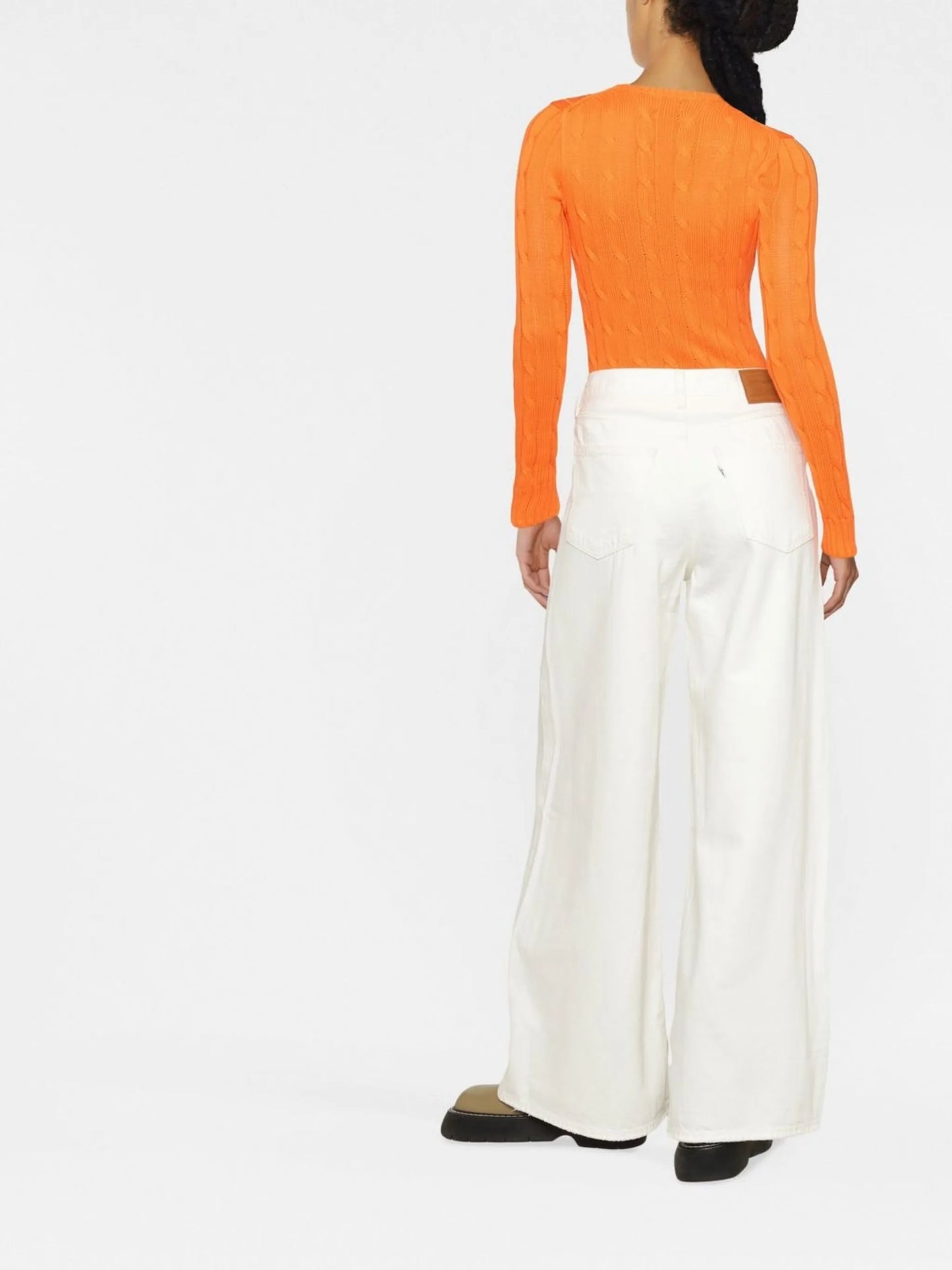 wide-leg denim jeans