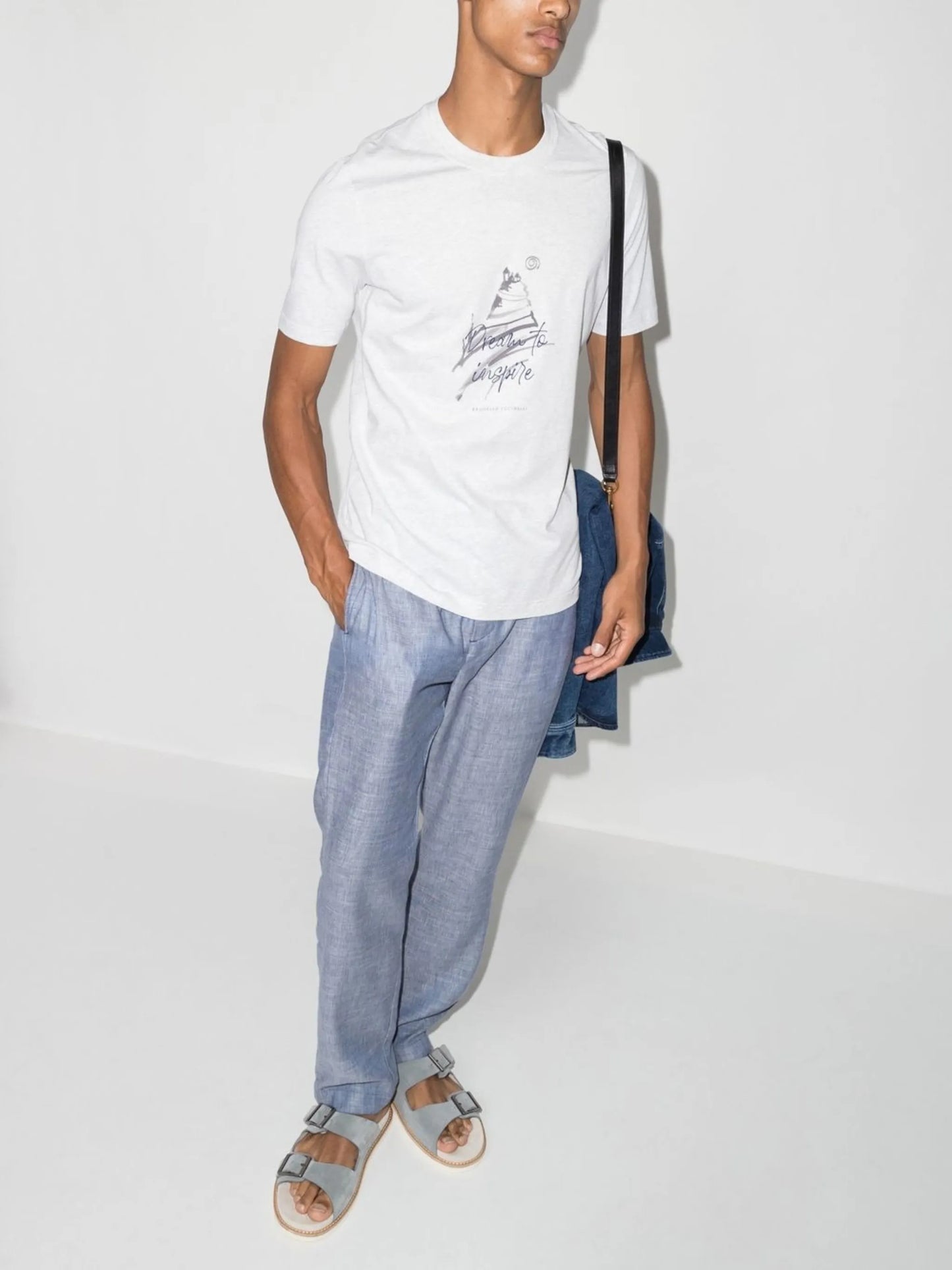 slogan print cotton T-shirt